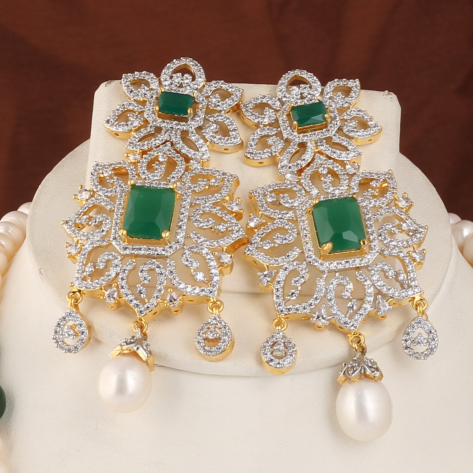 Real Natural Fresh Water Exclusive Pearls Set For Women With Certificate(D.No ADPRLS2512)