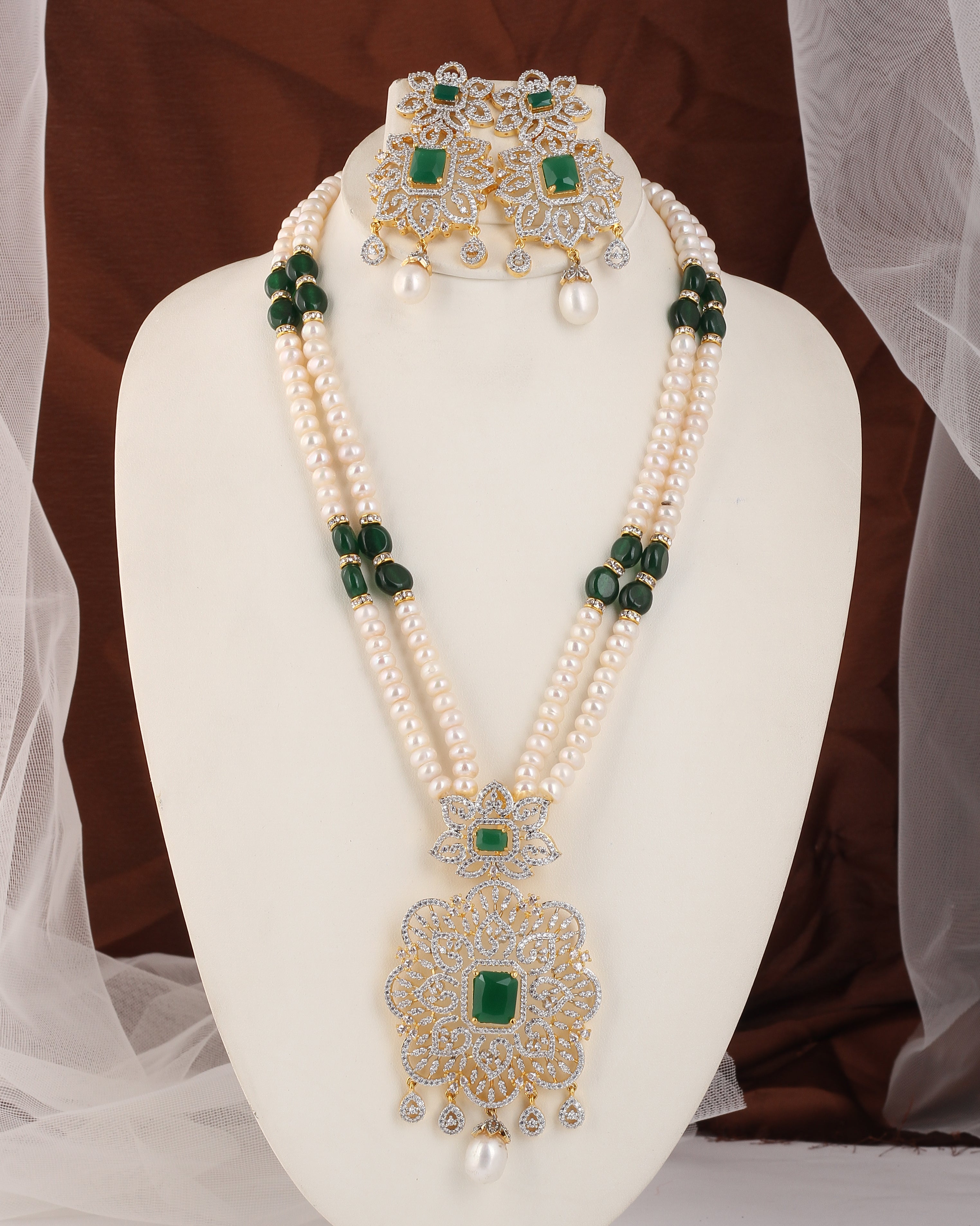 Real Natural Fresh Water Exclusive Pearls Set For Women With Certificate(D.No ADPRLS2512)