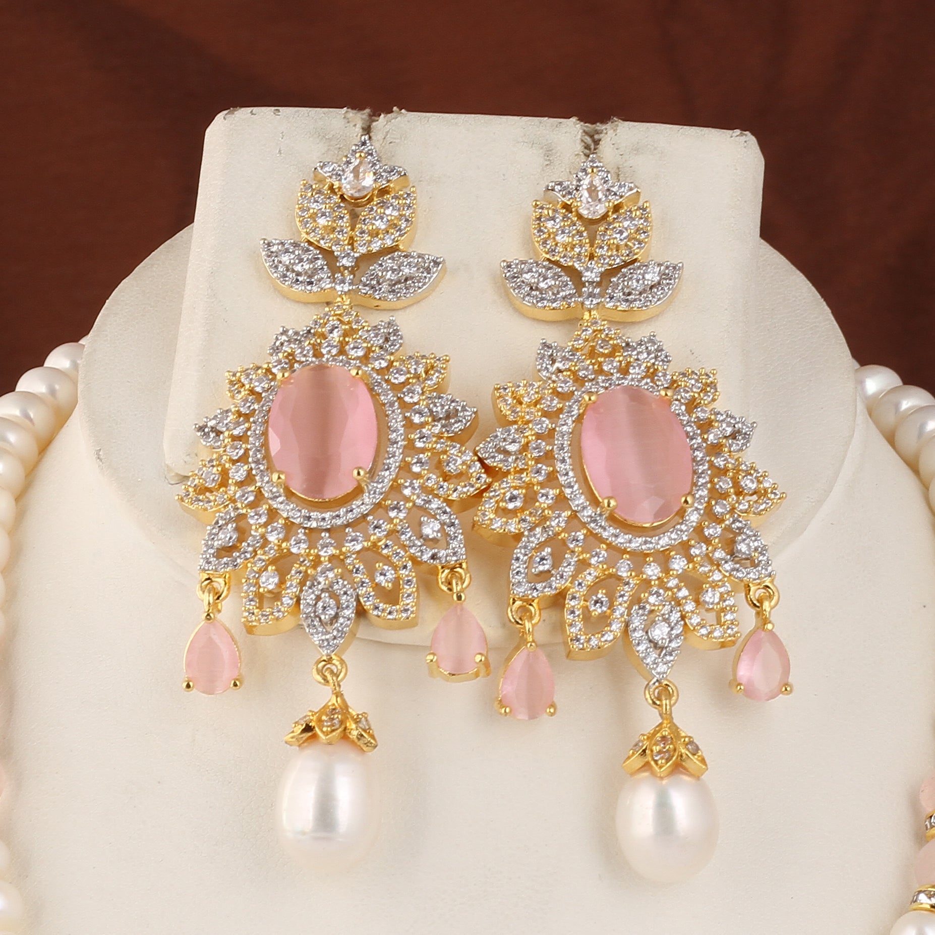 Real Natural Fresh Water Exclusive Pearls Set For Women With Certificate(D.No ADPRLS2514)