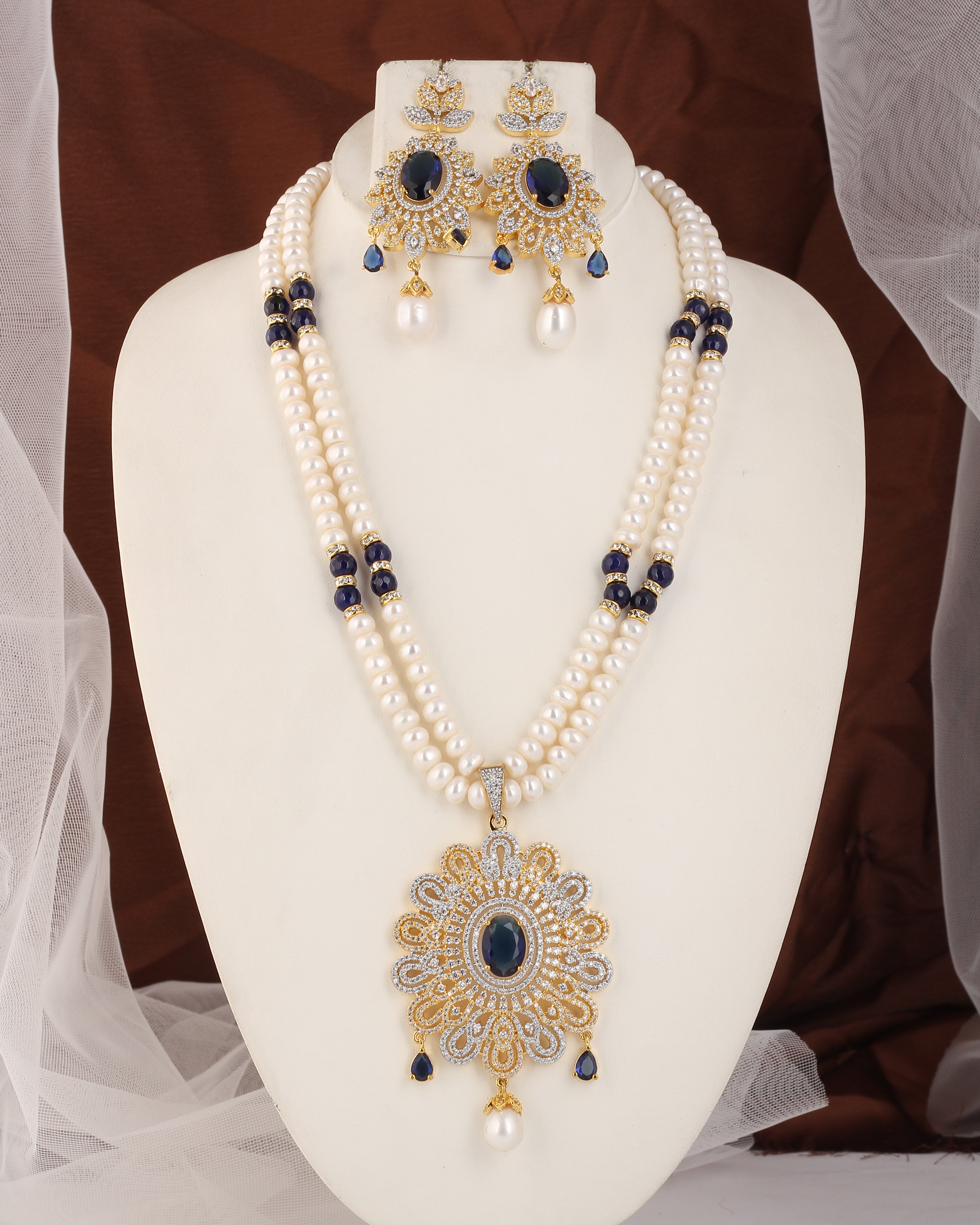 Real Natural Fresh Water Exclusive Pearls Set For Women With Certificate(D.No ADPRLS2518)