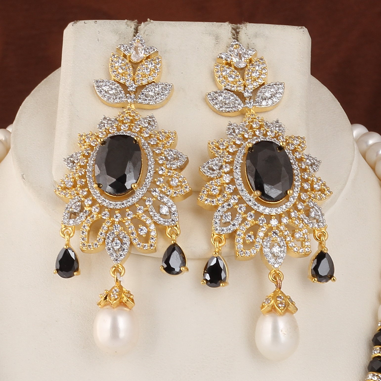 Real Natural Fresh Water Exclusive Pearls Set For Women With Certificate(D.No ADPRLS2519)