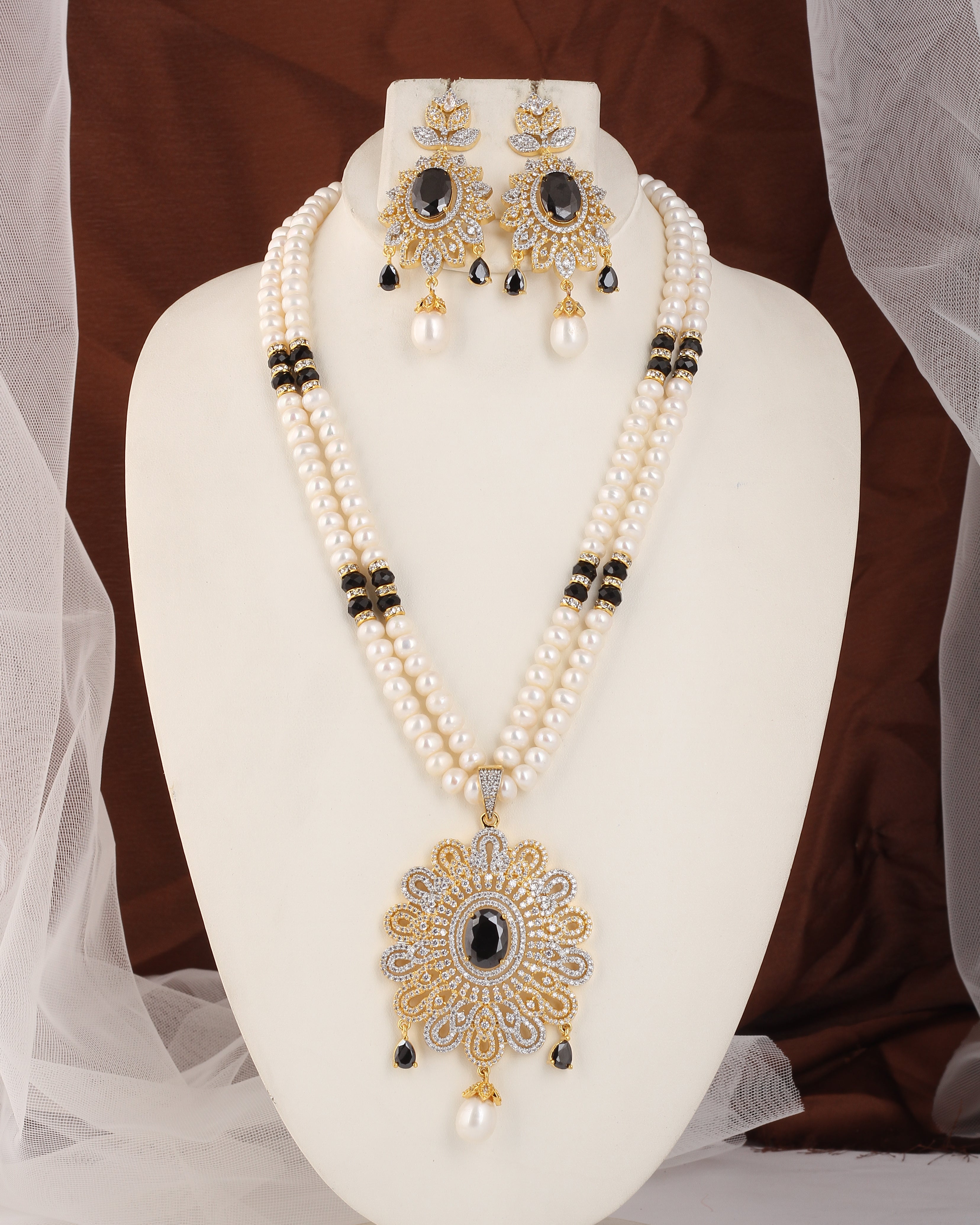 Real Natural Fresh Water Exclusive Pearls Set For Women With Certificate(D.No ADPRLS2519)
