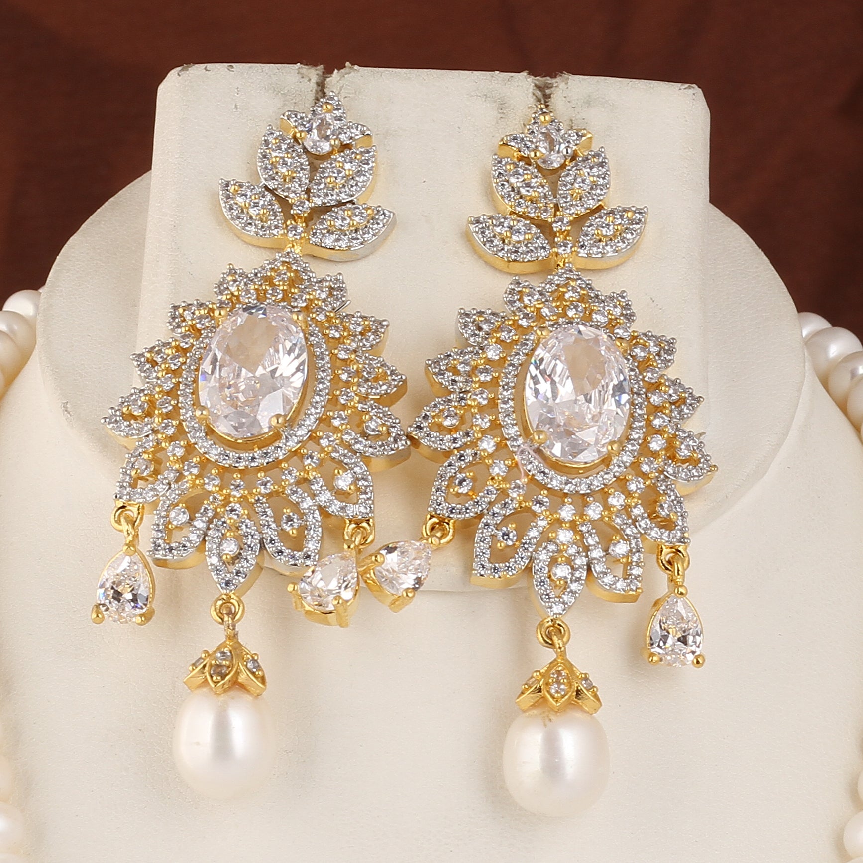 Real Natural Fresh Water Exclusive Pearls Set For Women With Certificate(D.No ADPRLS2520)