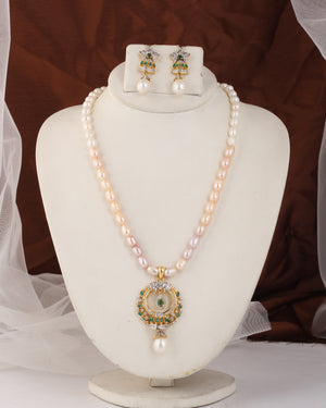 Authentic Real Natural Fresh Water Pearl Set For Women With Certificate(D.No ADPRLS2559)