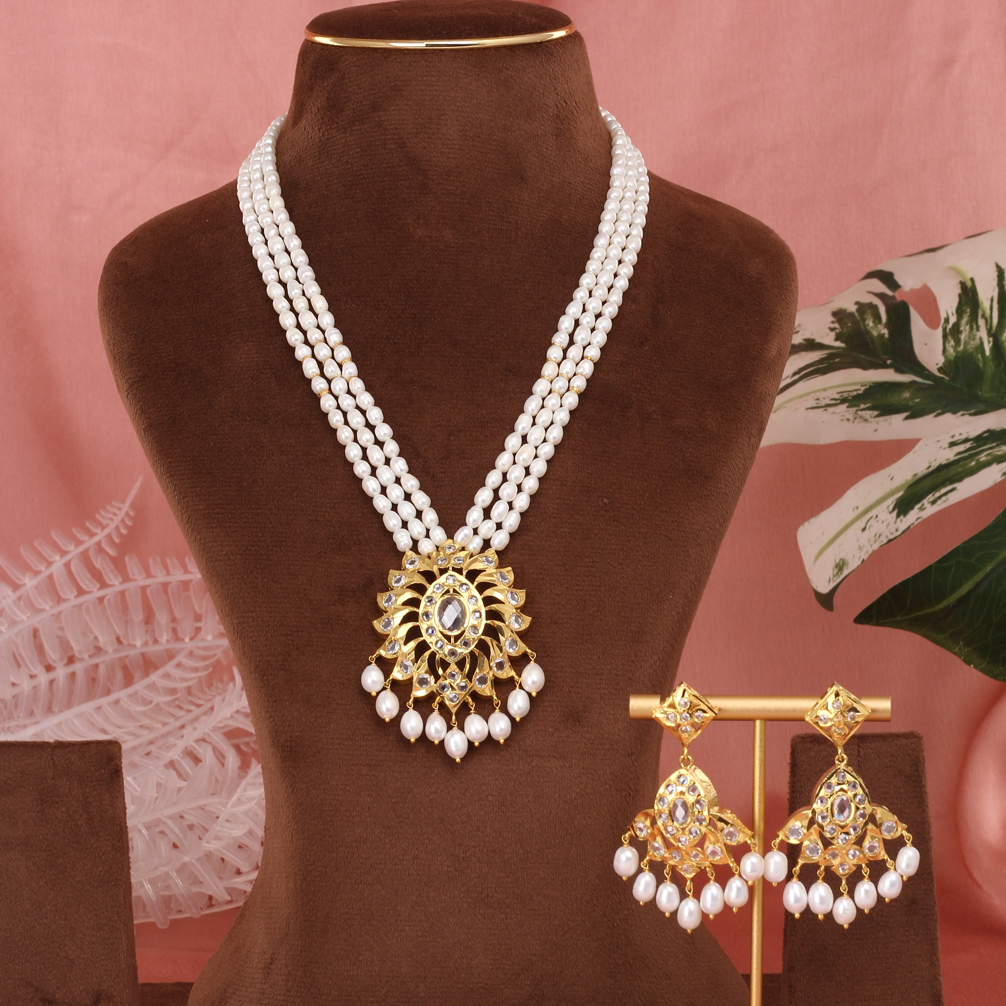Authentic Hyderabadi Real Pearls Set For Women With Certificate(D.No ADPRLS2564)