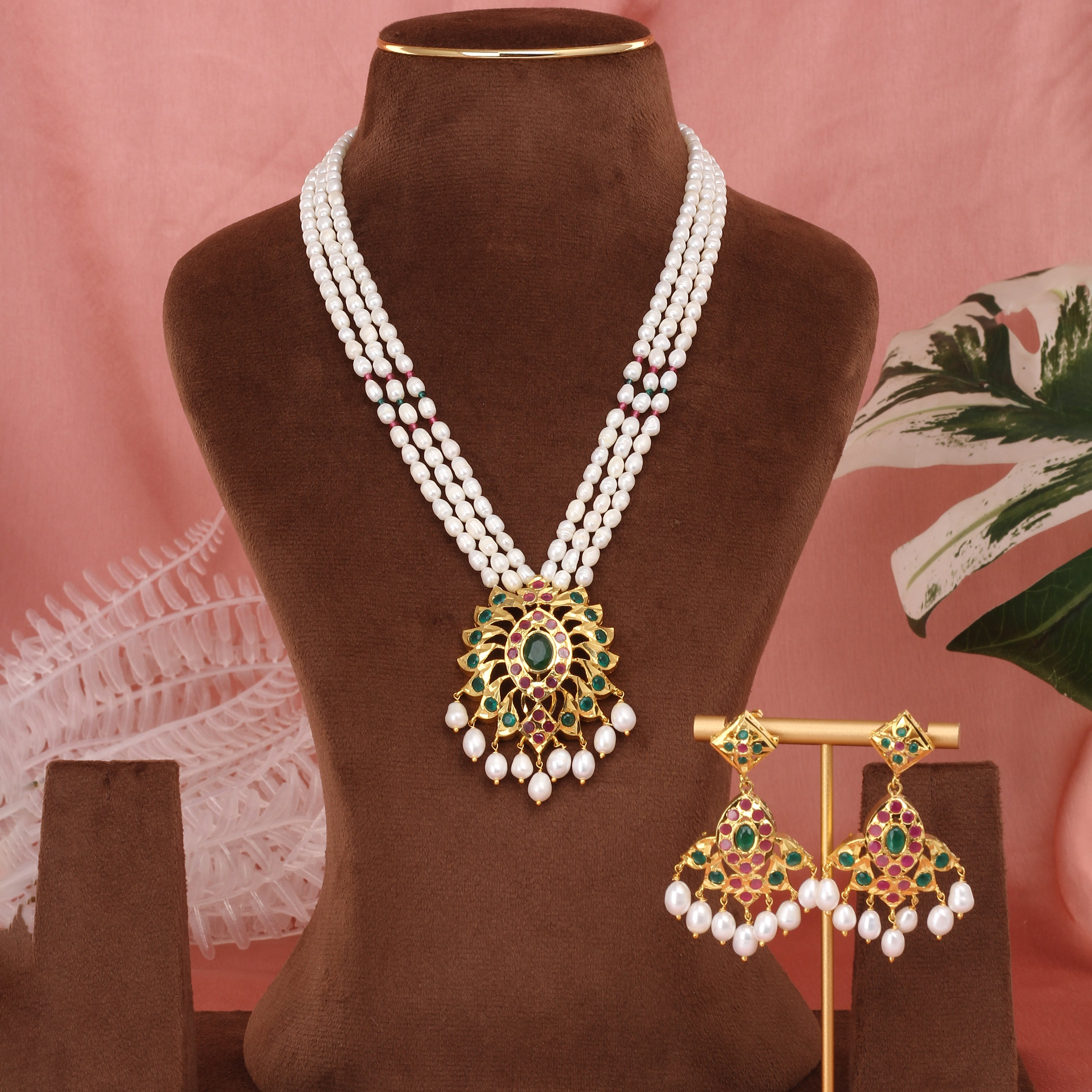 Authentic Hyderabadi Real Pearls Set For Women With Certificate(D.No ADPRLS2565)