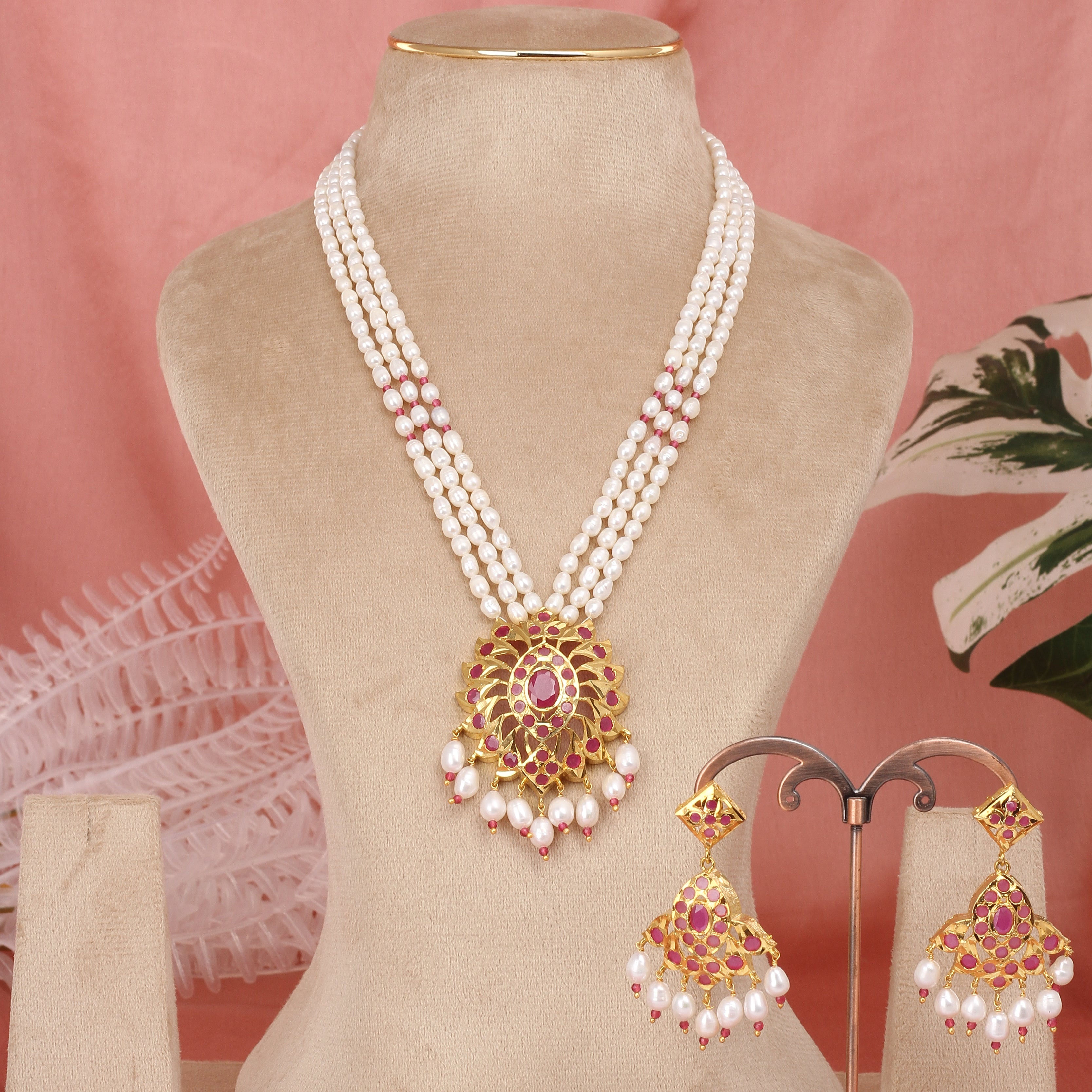 Authentic Hyderabadi Real Pearls Set For Women With Certificate(D.No ADPRLS2566)