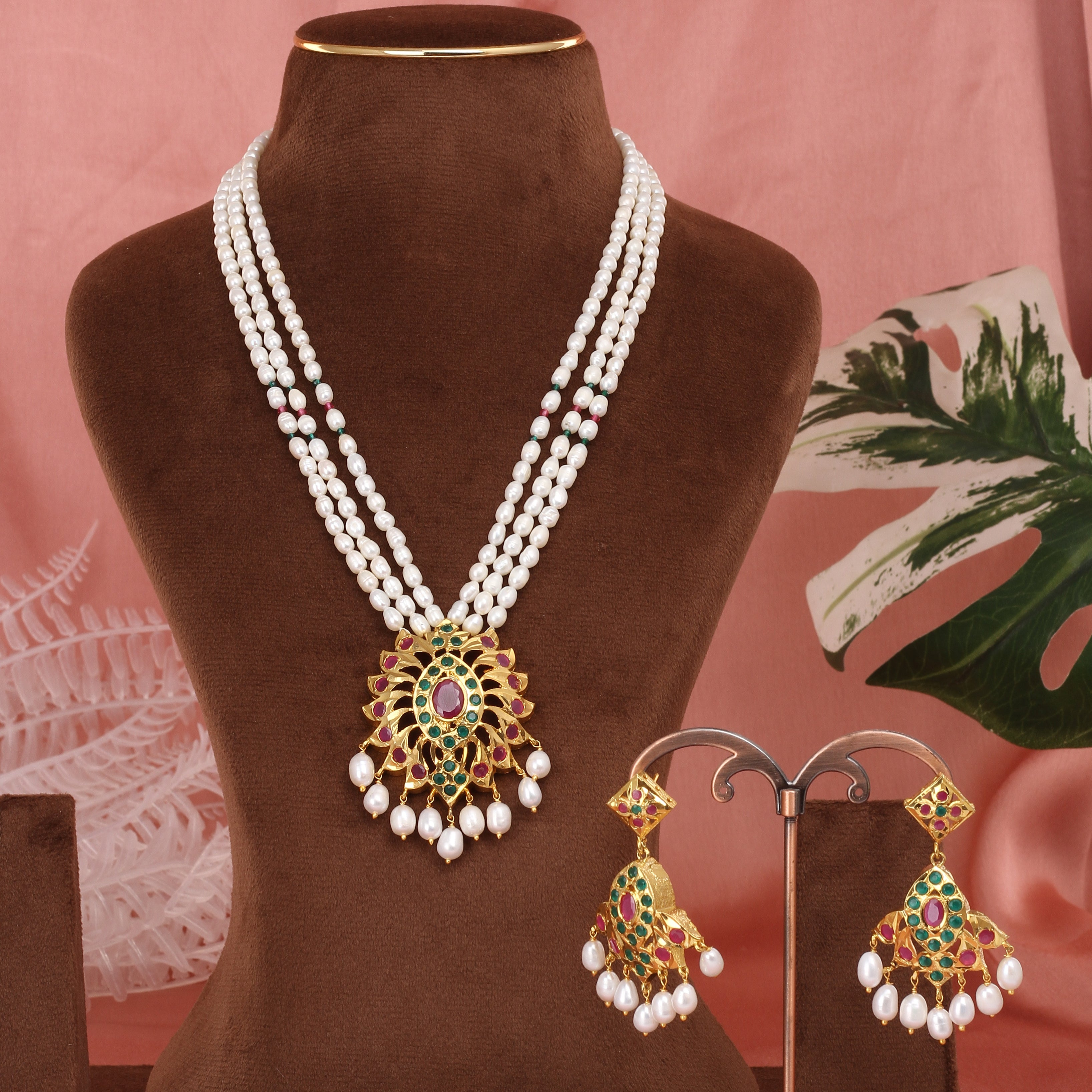 Authentic Hyderabadi Real Pearls Set For Women With Certificate(D.No ADPRLS2568)