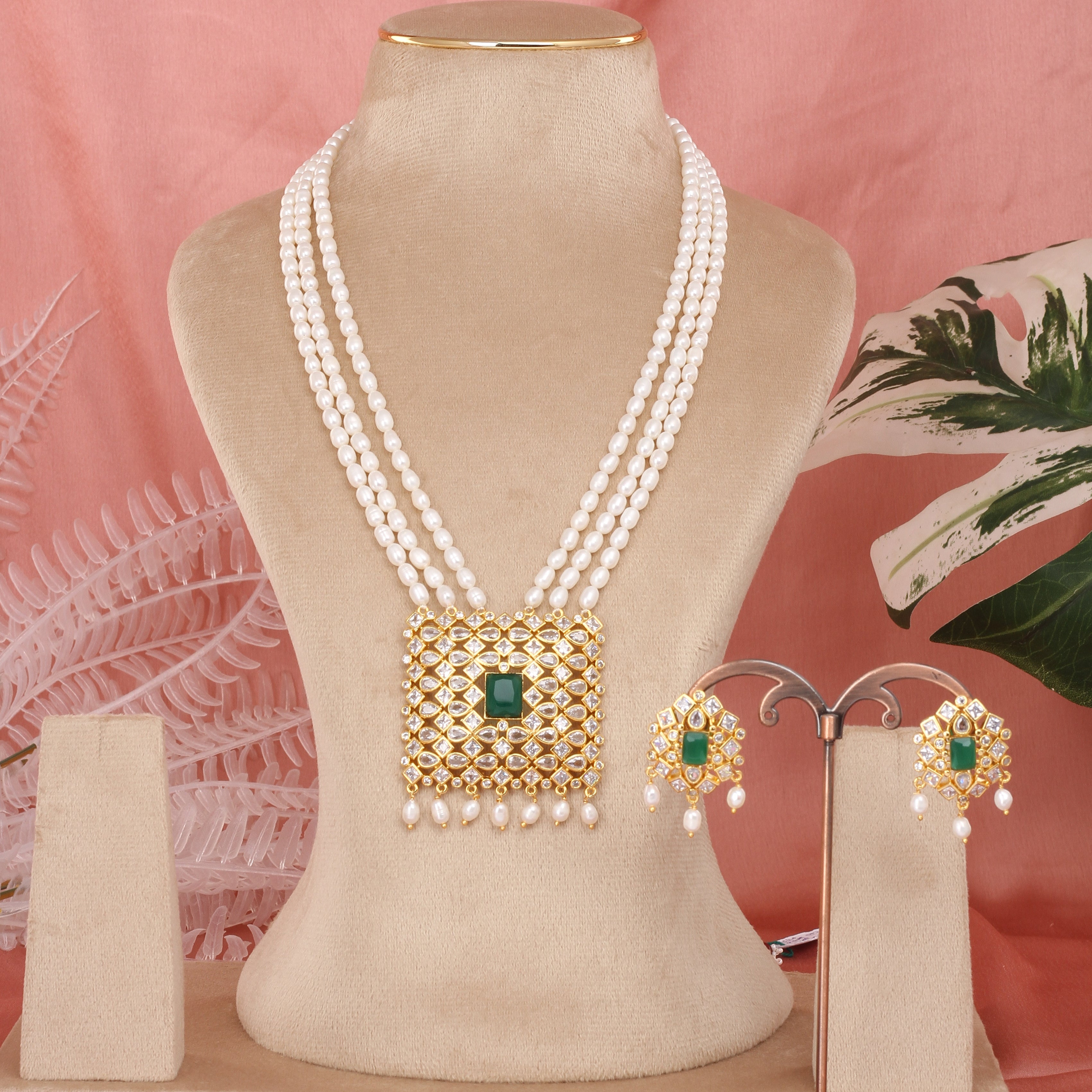 Authentic Hyderabadi Real Pearls Set For Women With Certificate(D.No ADPRLS2571)