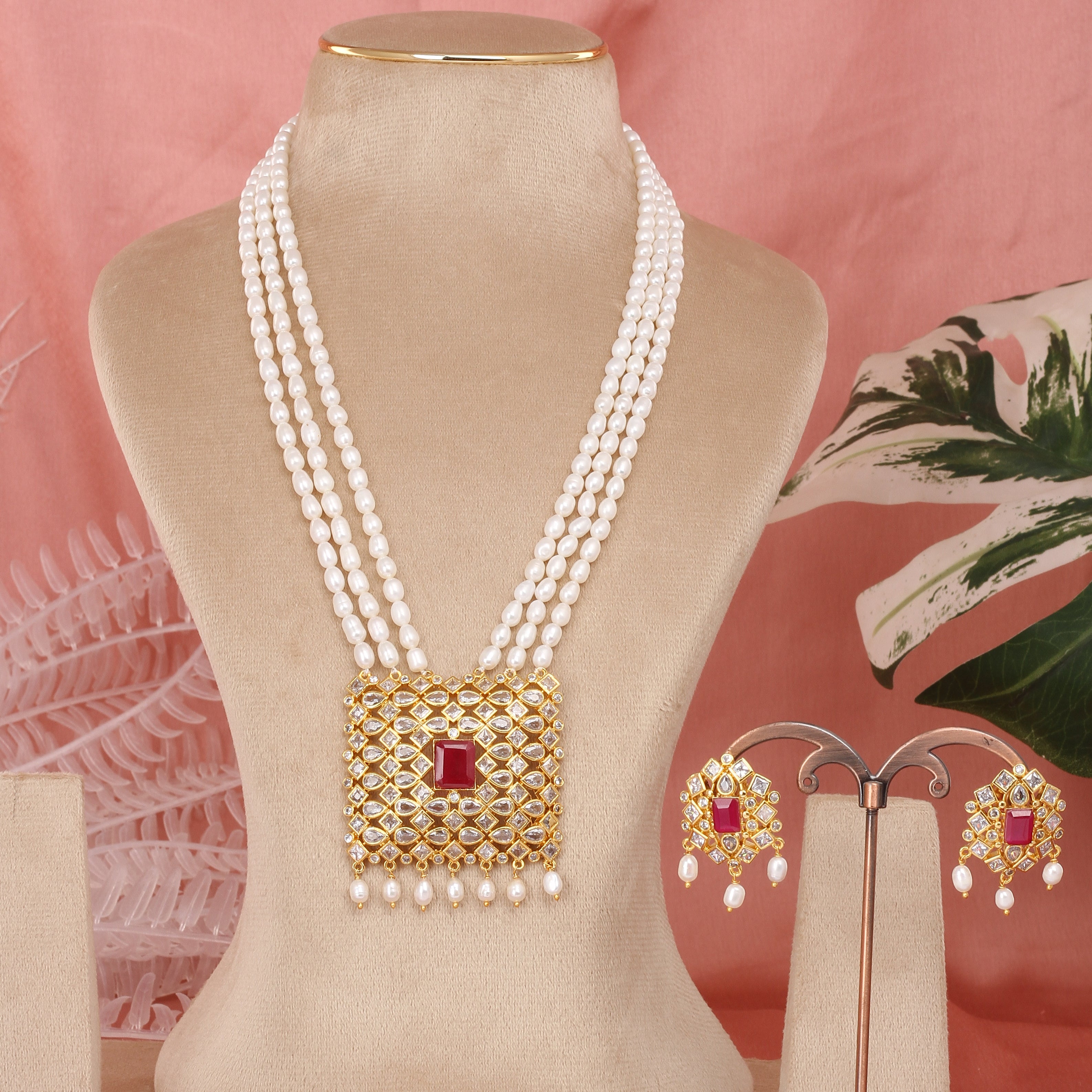 Authentic Hyderabadi Real Pearls Set For Women With Certificate(D.No ADPRLS2572)
