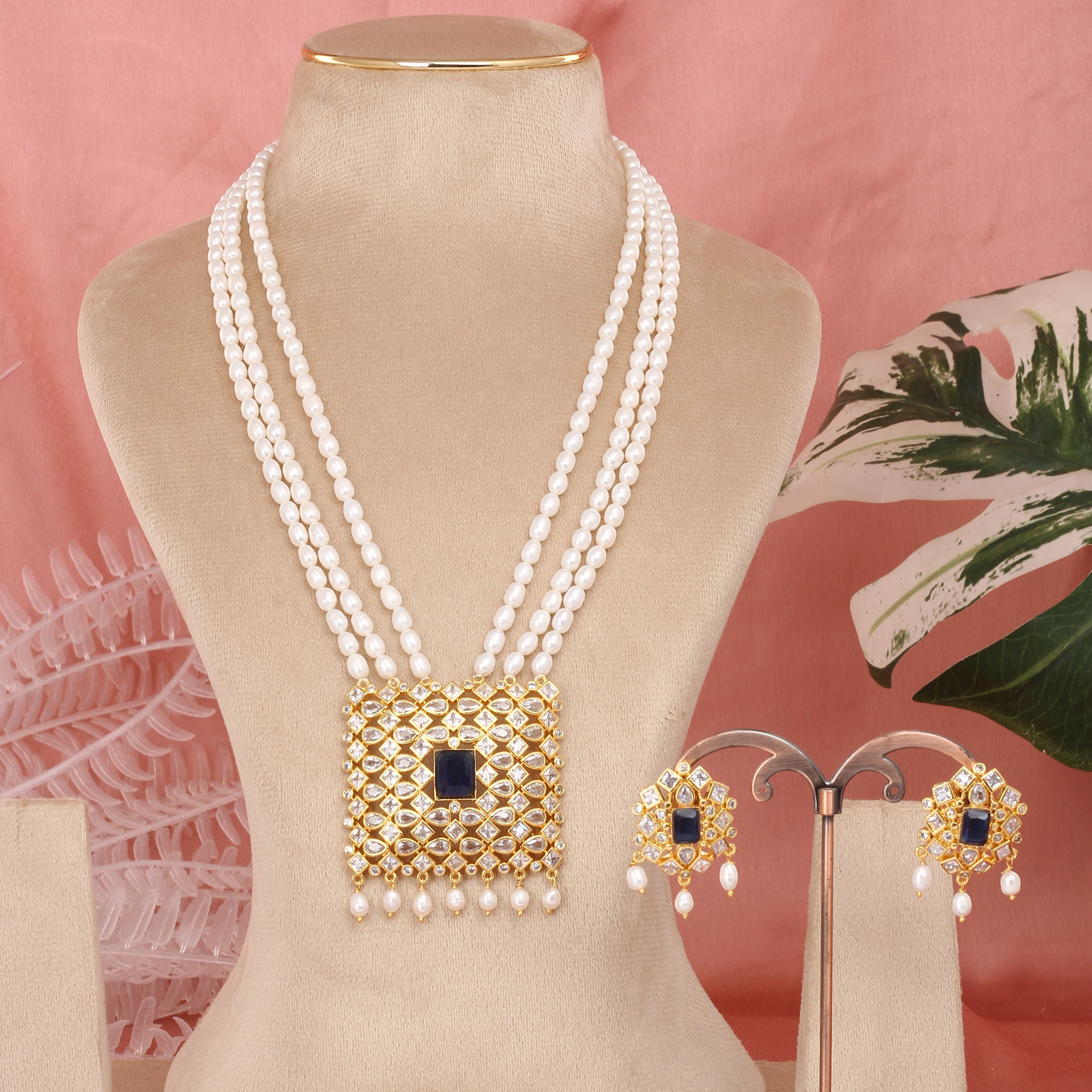 Authentic Hyderabadi Real Pearls Set For Women With Certificate(D.No ADPRLS2573)