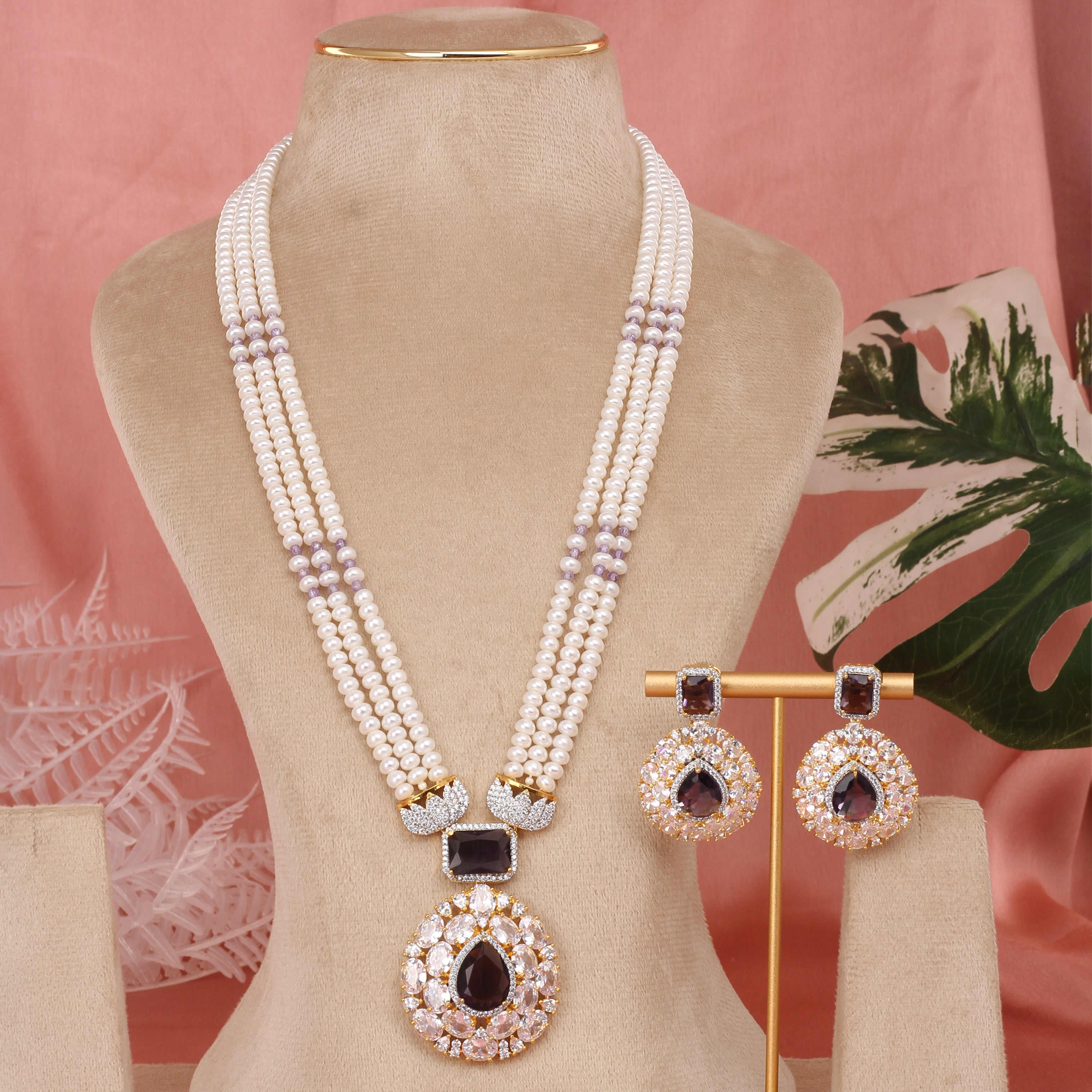 Authentic Hyderabadi Real Pearls Set For Women With Certificate(D.No ADPRLS2575)