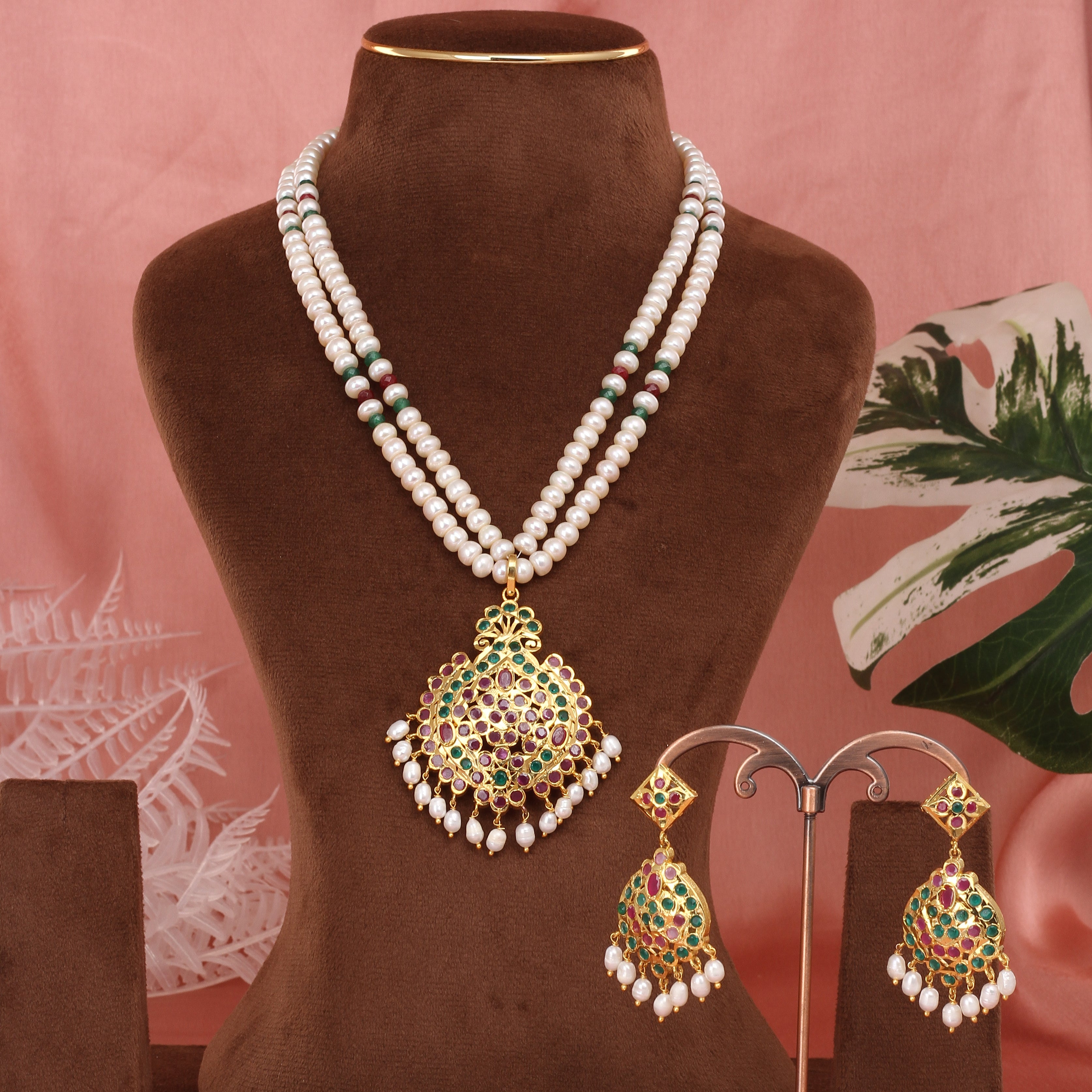 Authentic Hyderabadi Real Pearls Set For Women With Certificate(D.No ADPRLS2580)