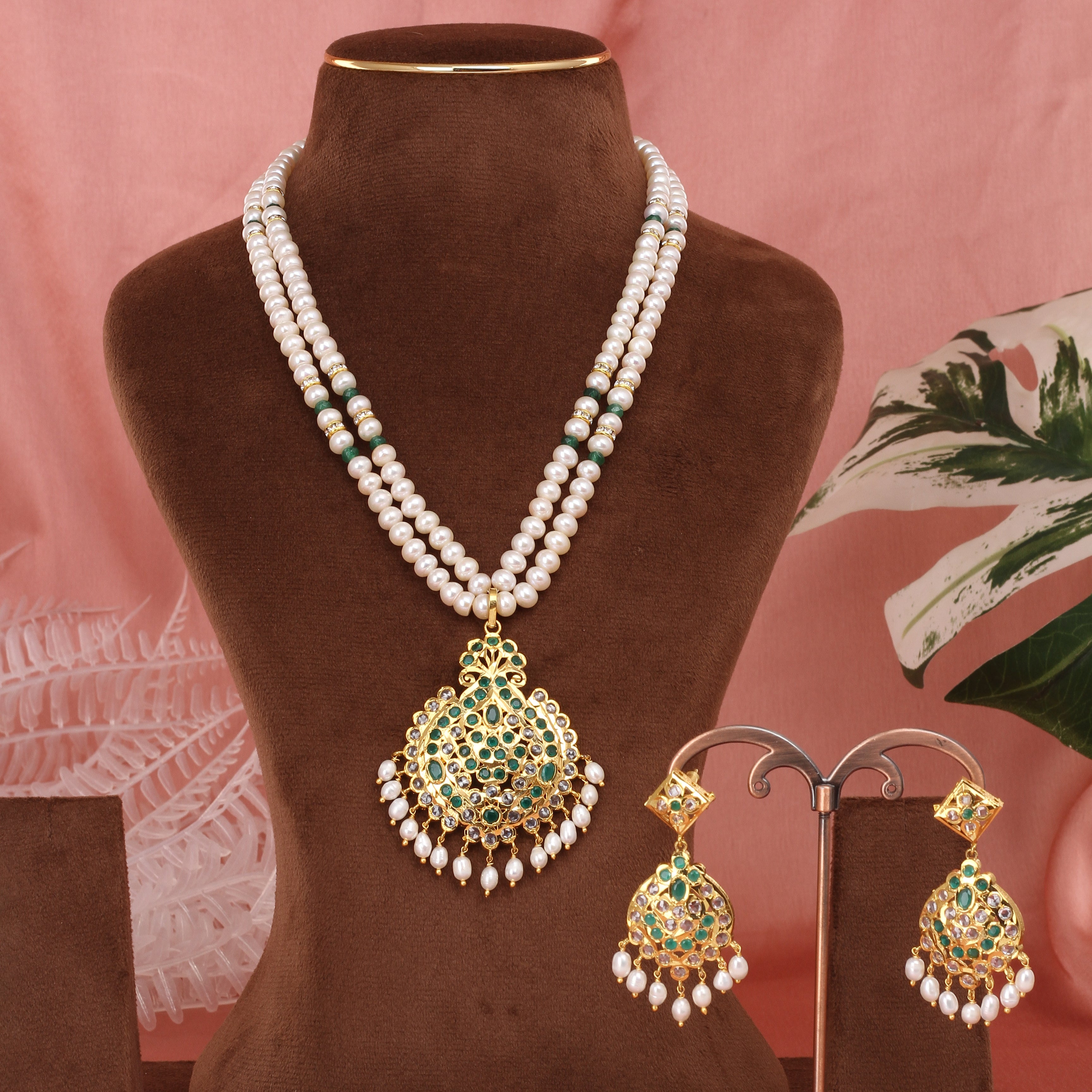 Authentic Hyderabadi Real Pearls Set For Women With Certificate(D.No ADPRLS2581)