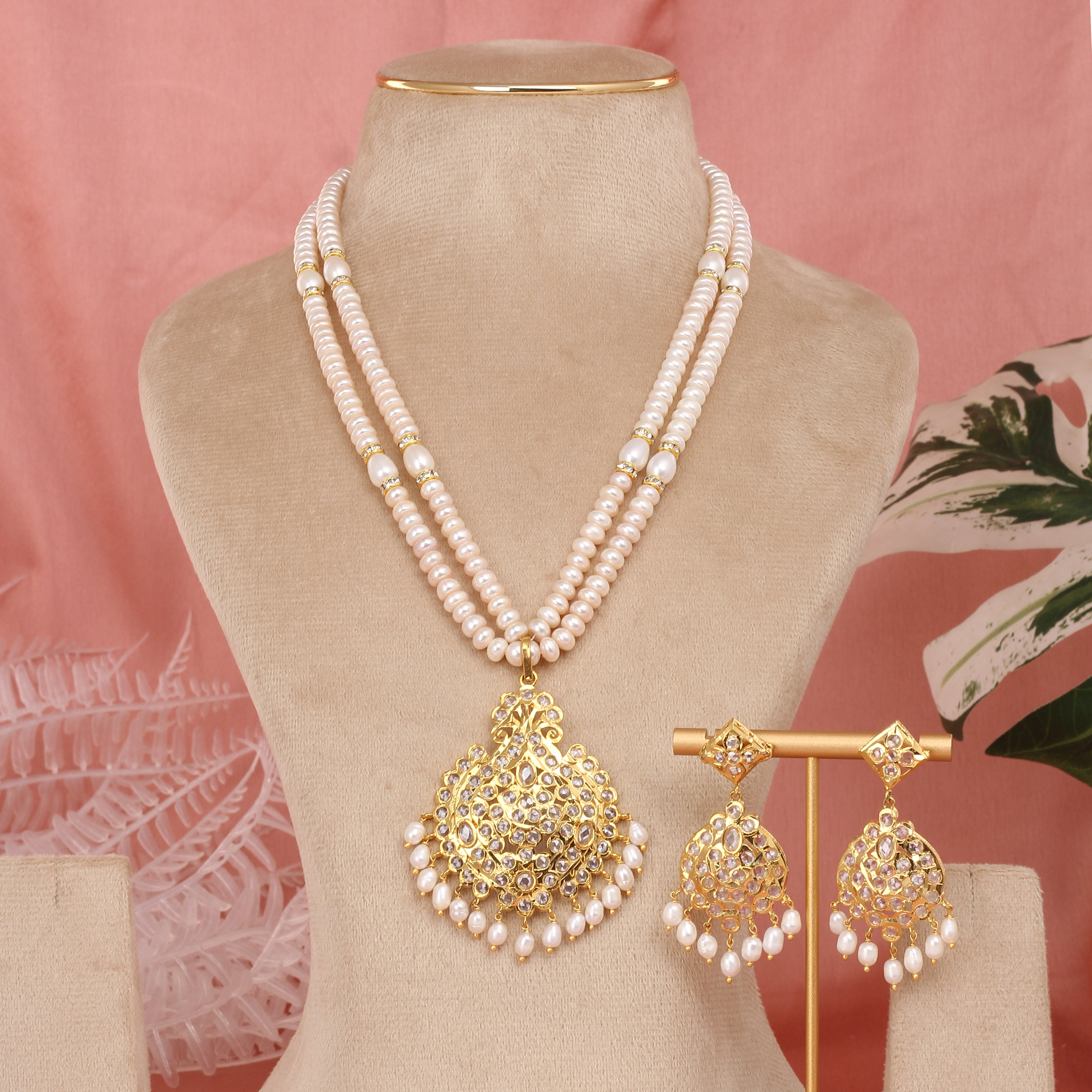 Authentic Hyderabadi Real Pearls Set For Women With Certificate(D.No ADPRLS2583)