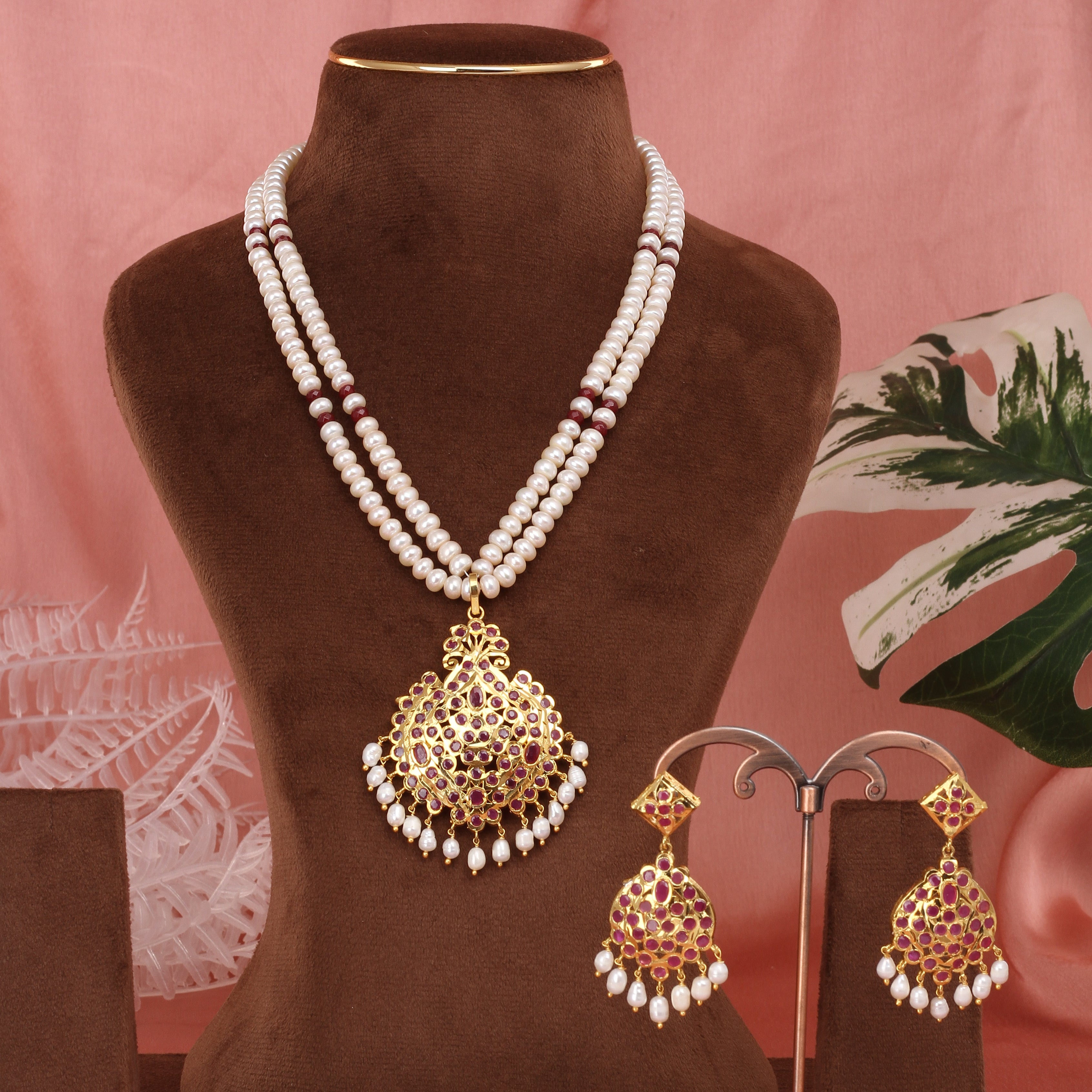 Authentic Hyderabadi Real Pearls Set For Women With Certificate(D.No ADPRLS2584)