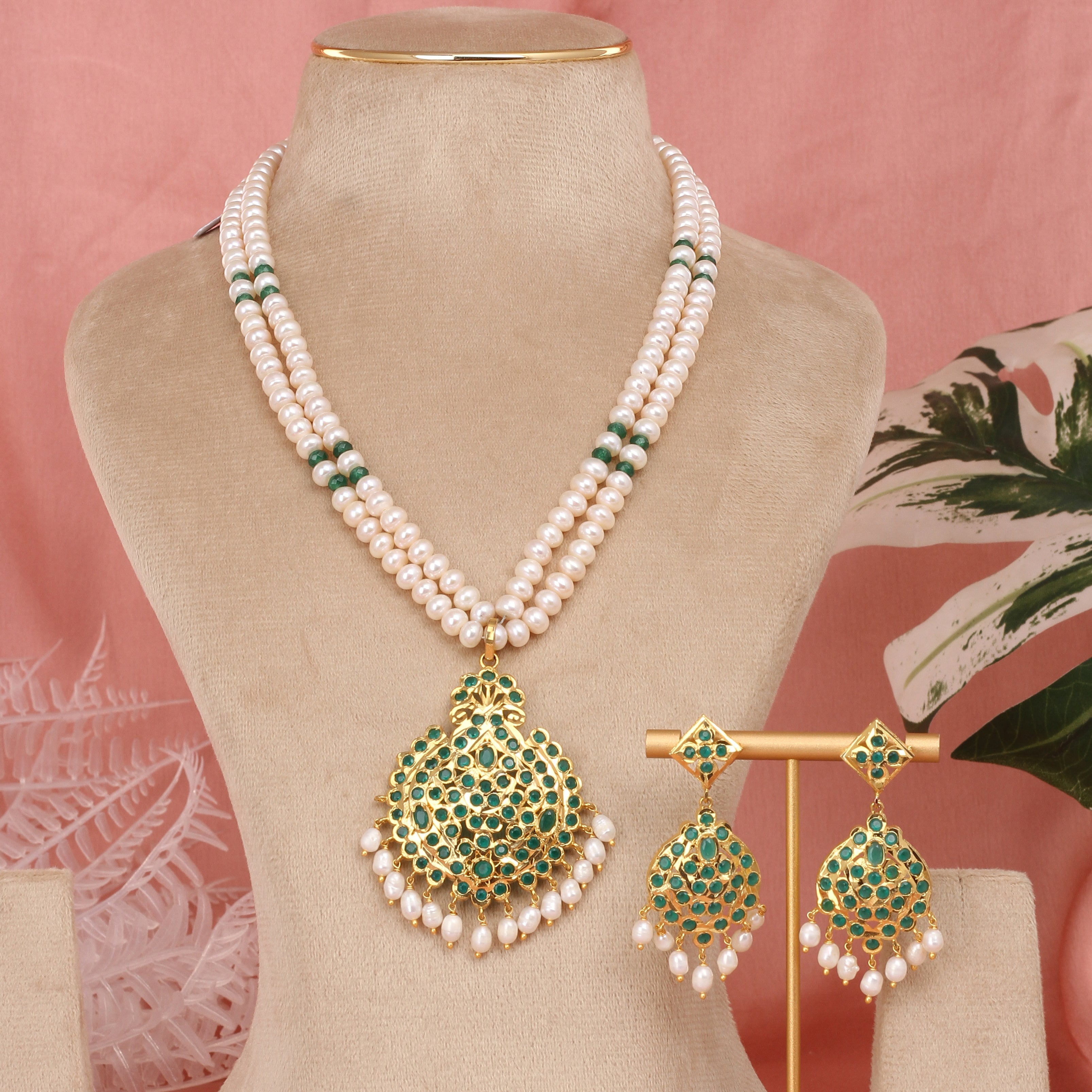 Authentic Hyderabadi Real Pearls Set For Women With Certificate(D.No ADPRLS2585)