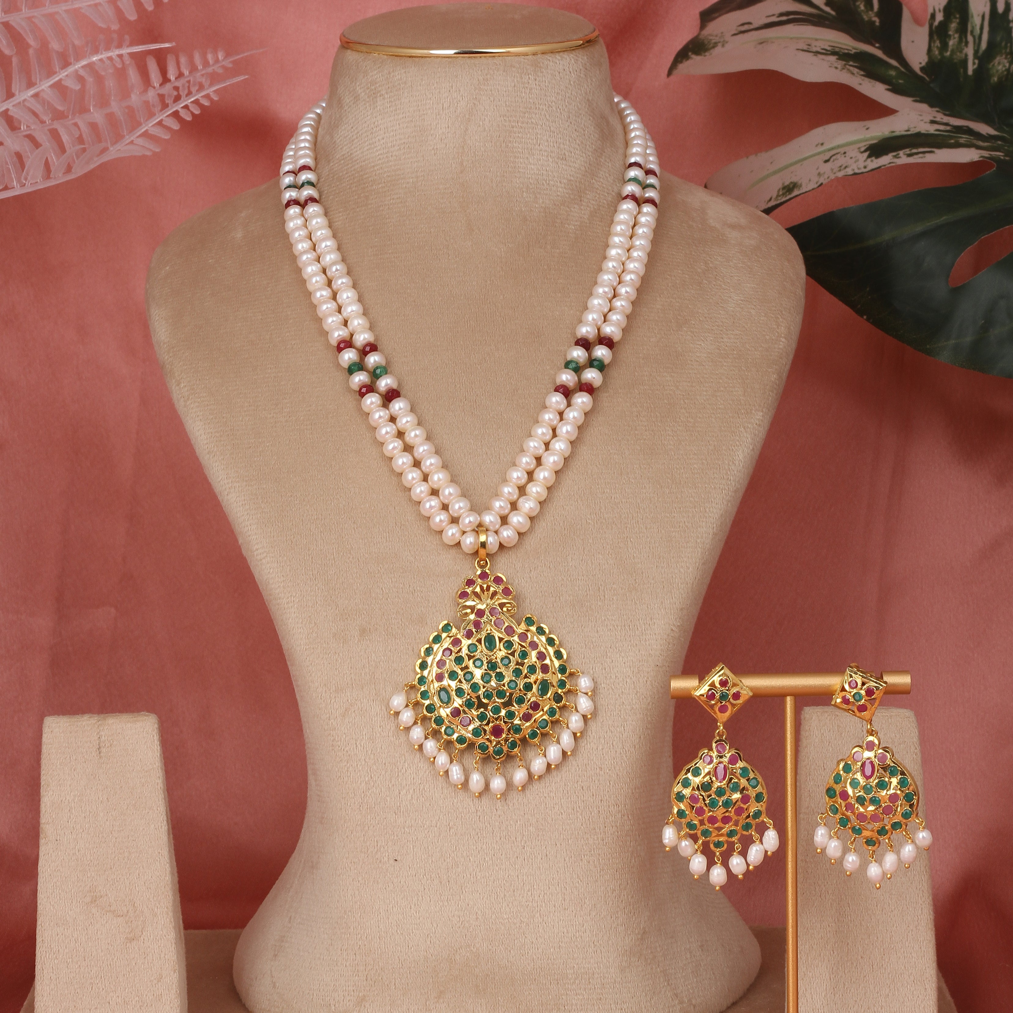 Authentic Hyderabadi Real Pearls Set For Women With Certificate(D.No ADPRLS2586)