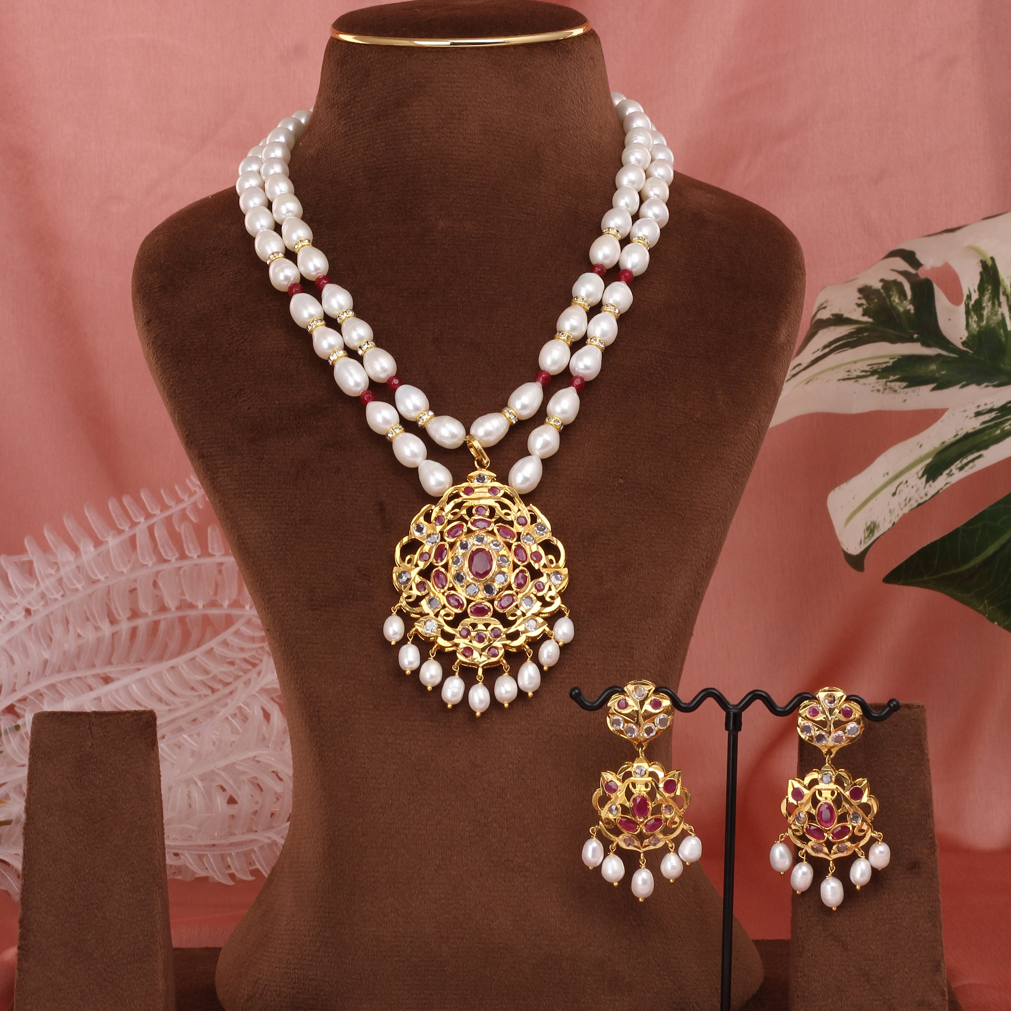 Authentic Hyderabadi Real Pearls Set For Women With Certificate(D.No ADPRLS2589)