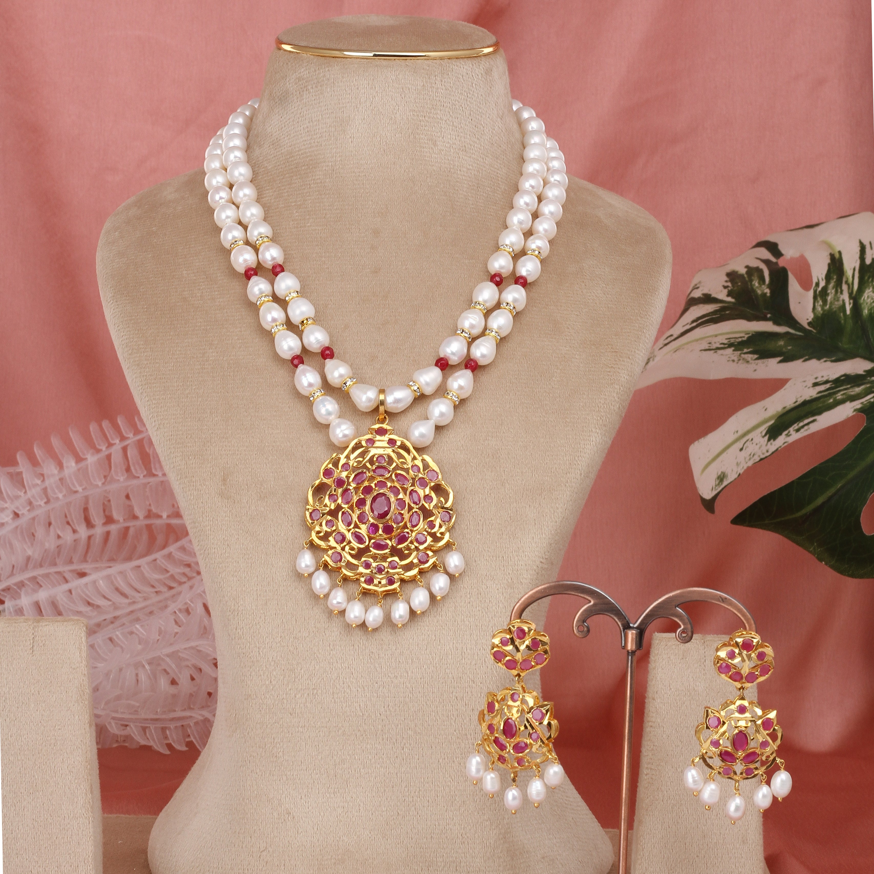 Authentic Hyderabadi Real Pearls Set For Women With Certificate(D.No ADPRLS2590)