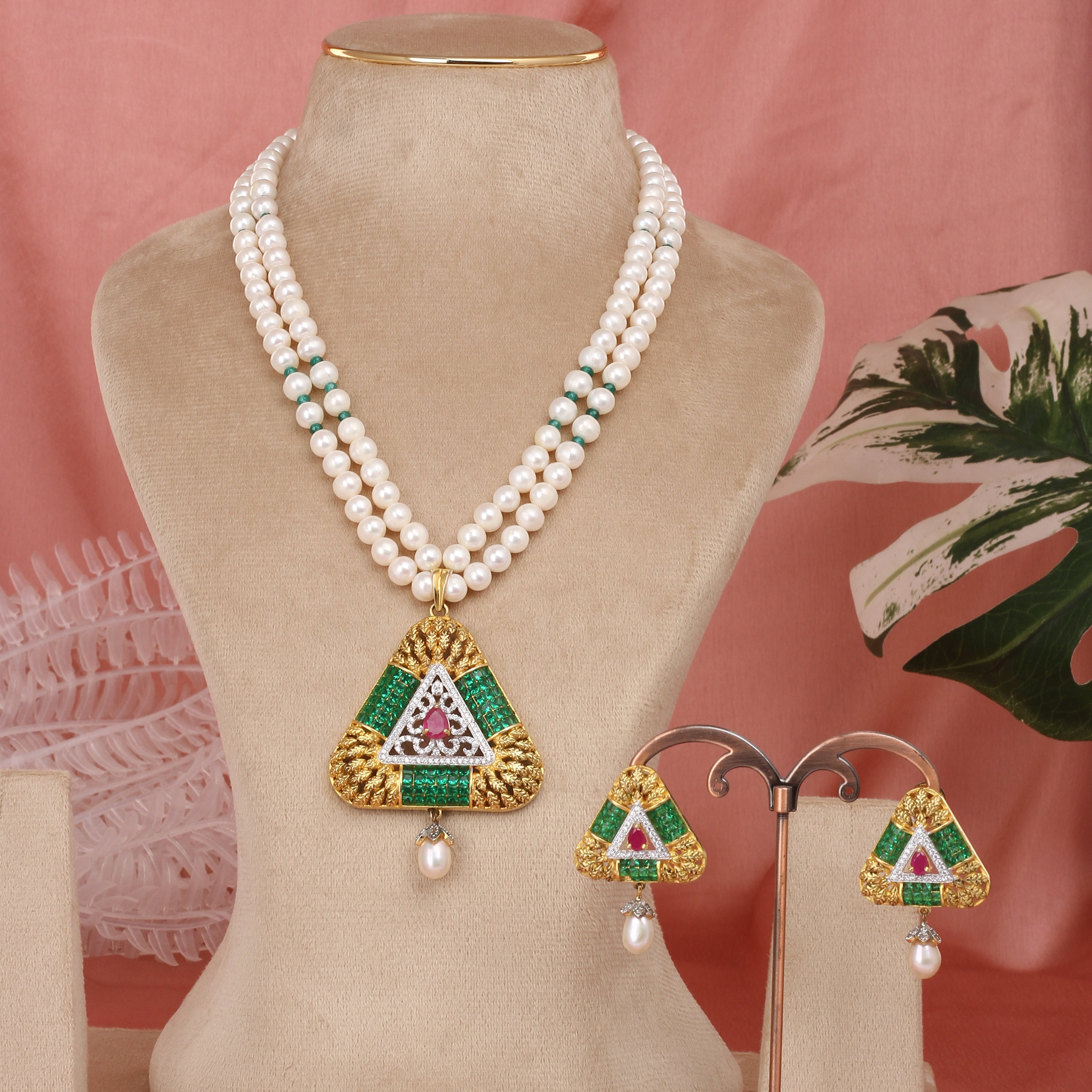 Authentic Hyderabadi Real Pearls Set For Women With Certificate(D.No ADPRLS2591)
