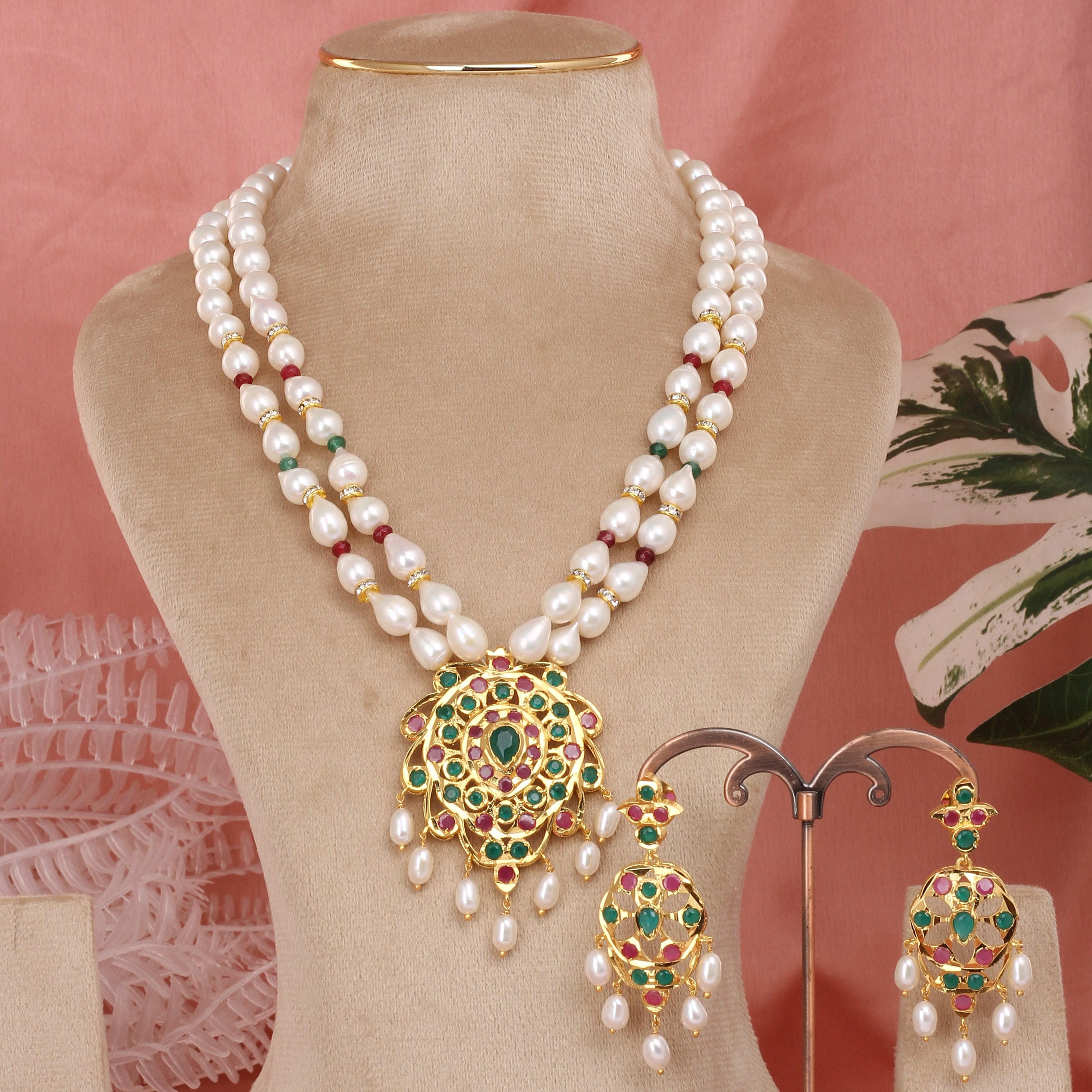 Authentic Hyderabadi Real Pearls Set For Women With Certificate(D.No ADPRLS2597)