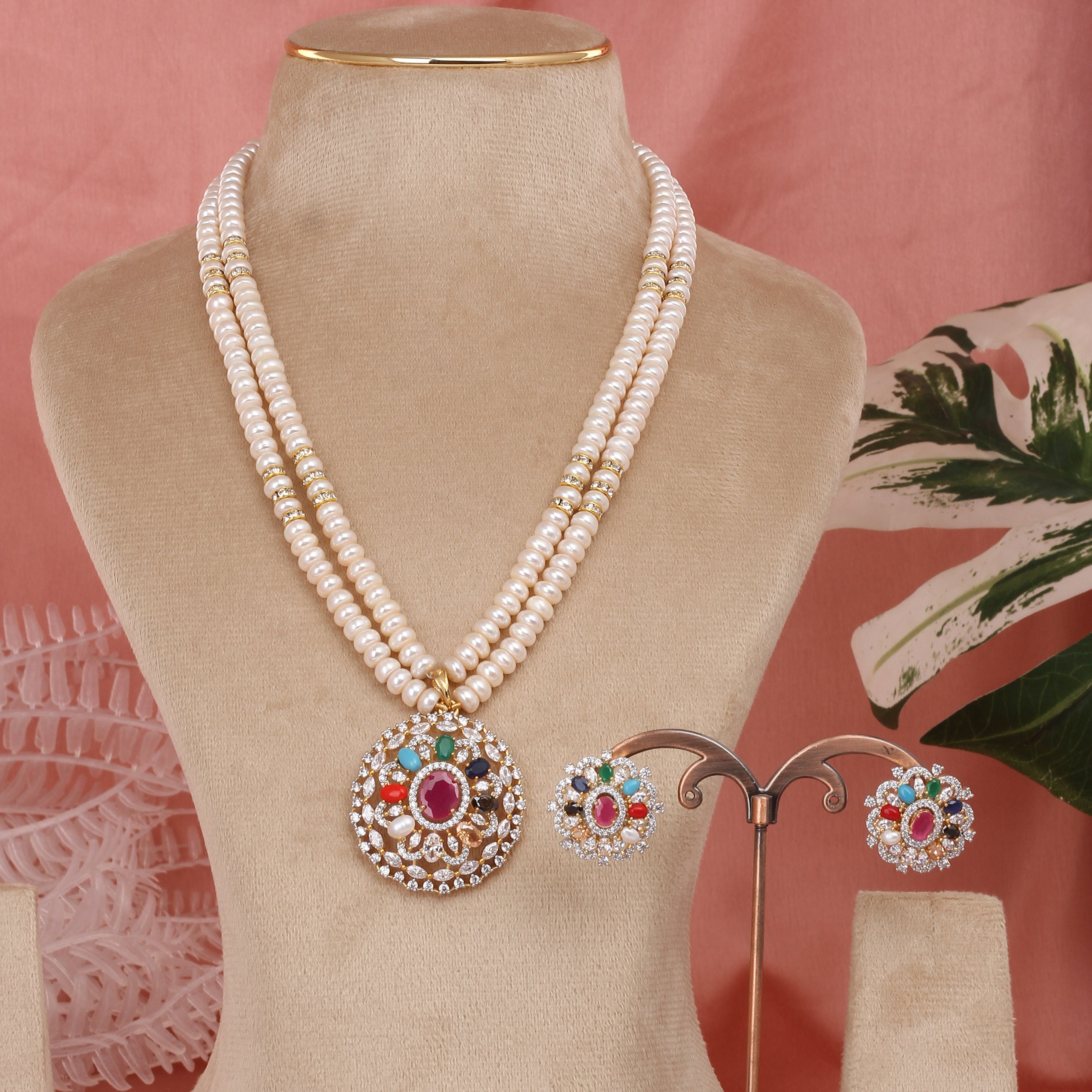Authentic Hyderabadi Real Pearls Set For Women With Certificate(D.No ADPRLS2599)