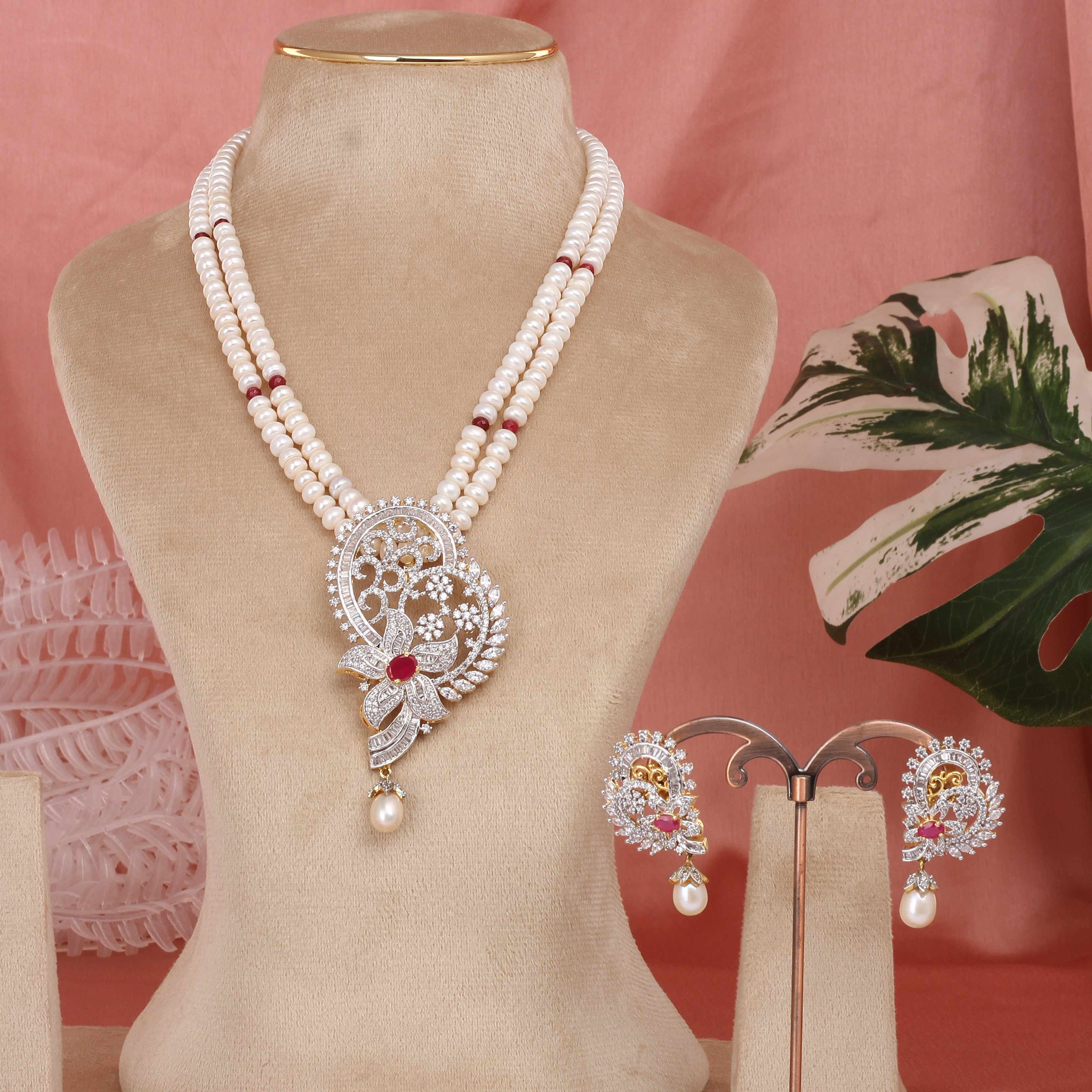 Authentic Hyderabadi Real Pearls Set For Women With Certificate(D.No ADPRLS2600)