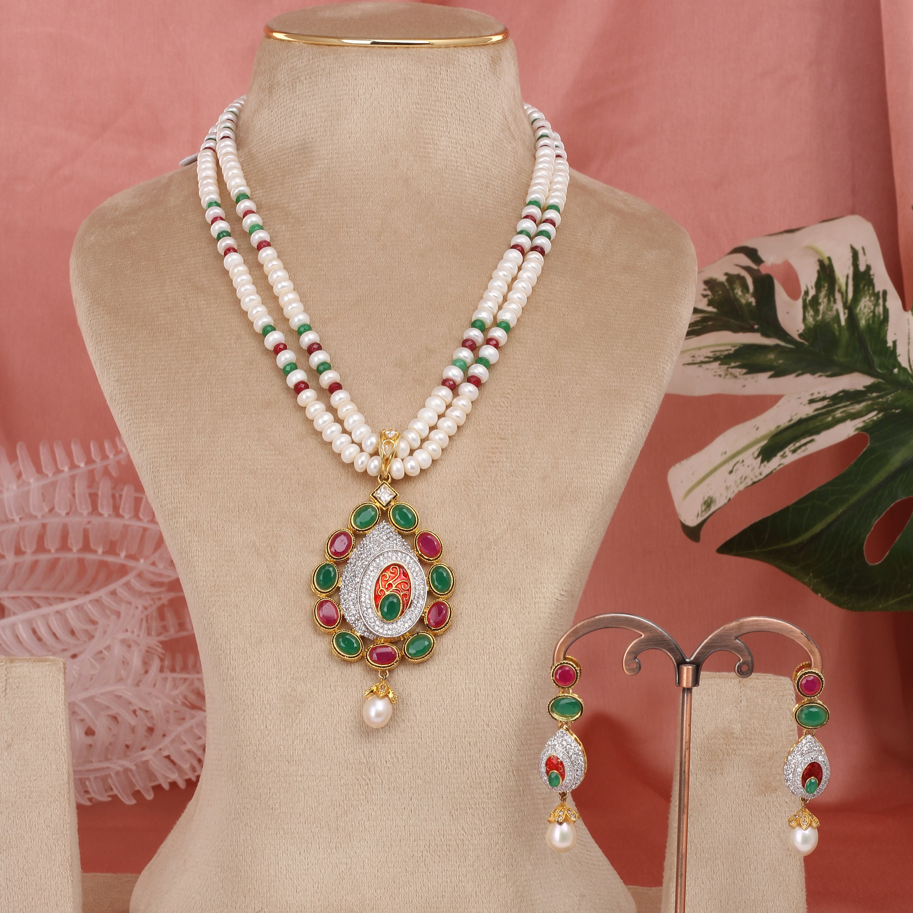 Authentic Hyderabadi Real Pearls Set For Women With Certificate(D.No ADPRLS2602)