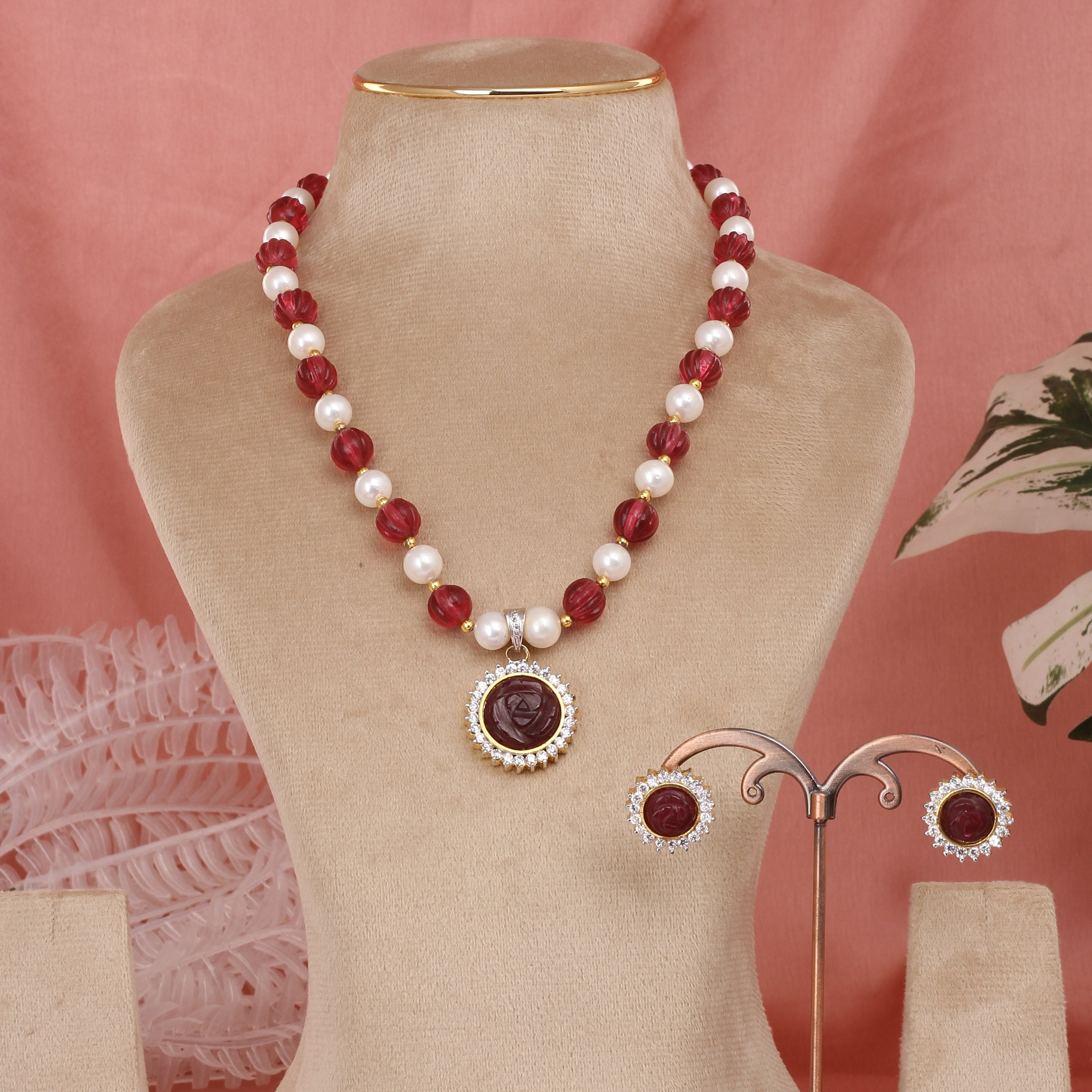 Authentic Single Lines Hyderabadi Real Pearls Set For Women With Certificate(D.No ADPRLS2632)