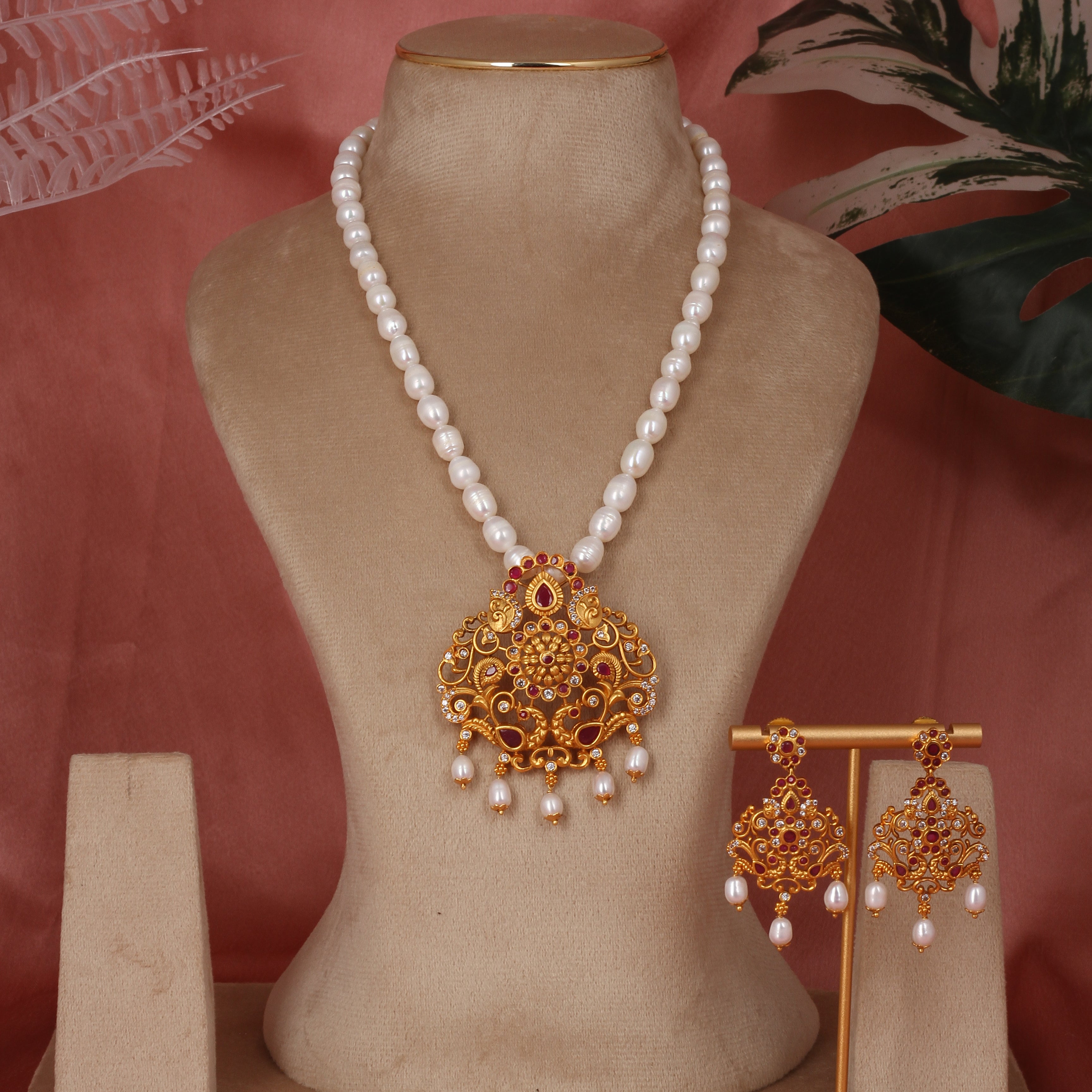 Authentic Single Lines Hyderabadi Real Pearls Set For Women With Certificate(D.No ADPRLS2635)