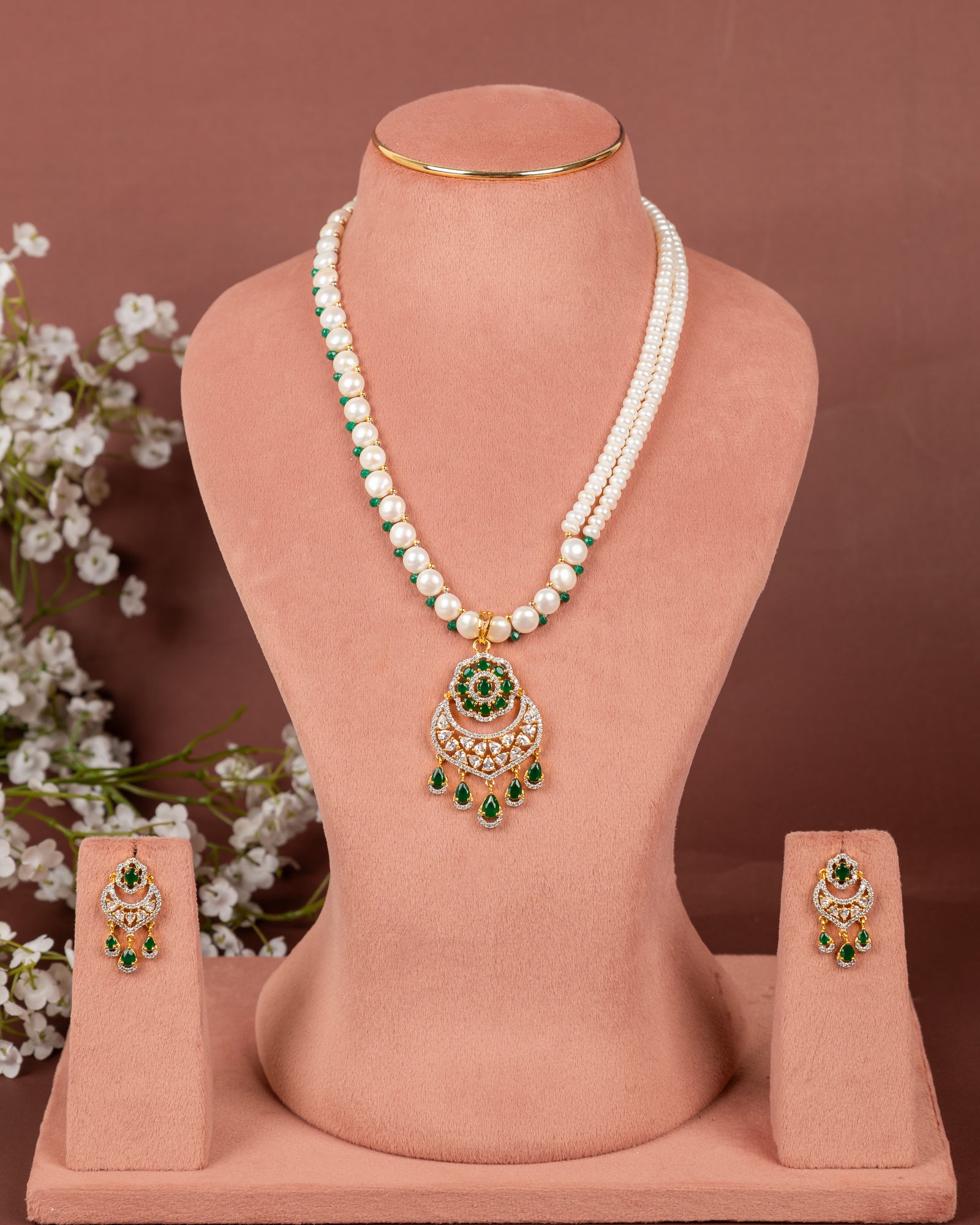 Authentic Hyderabadi Real Pearls Set For Women With ADPRLS2657)