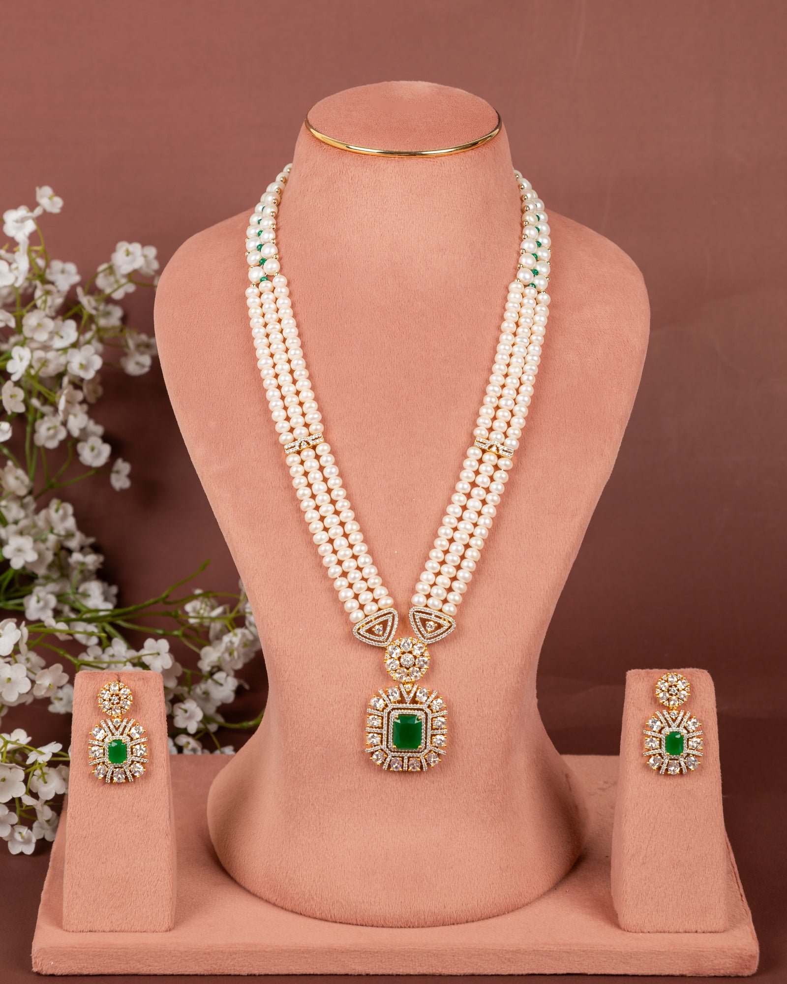 Real Natural Fresh Water Pearls Rani Haar Set With Certificate(D.No ADPRLS2664)