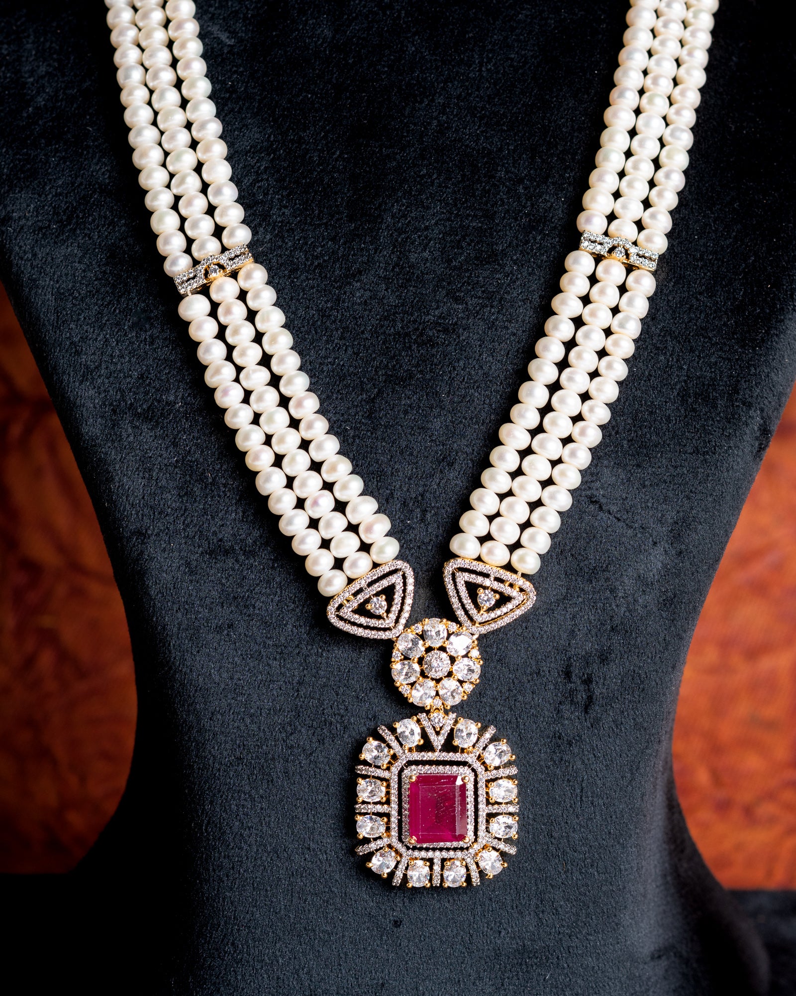 Authentic Real Natural Fresh Water Pearls Rani Haar Set With Certificate(D.No ADPRLS2665)