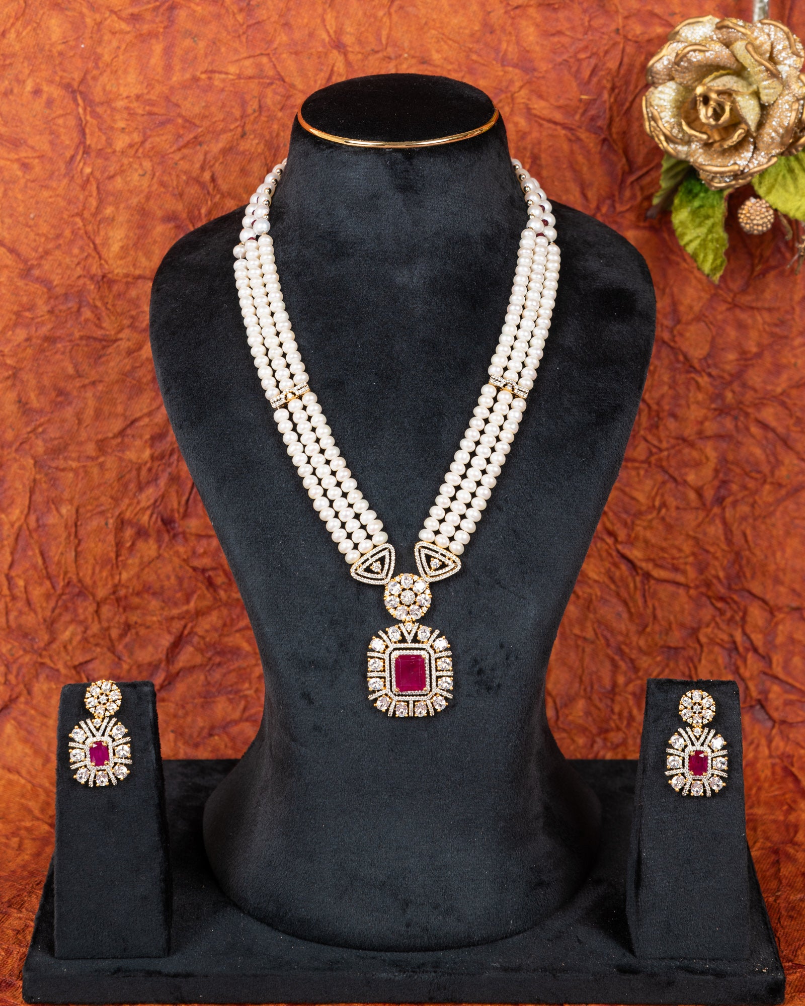 Authentic Real Natural Fresh Water Pearls Rani Haar Set With Certificate(D.No ADPRLS2665)