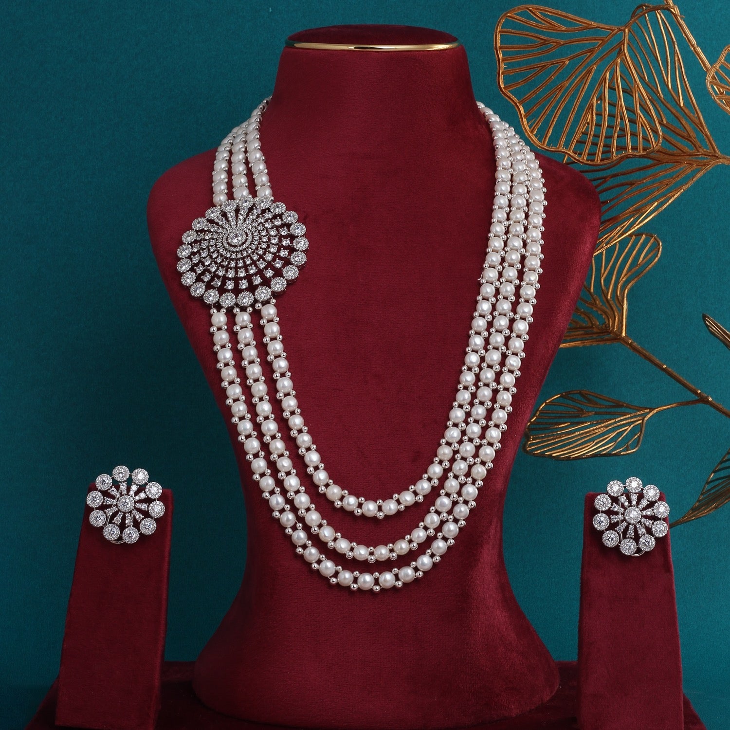 Authentic Hyderabadi Real Button Pearls Set For Women With Certificate(D.No ADPRLS2700)