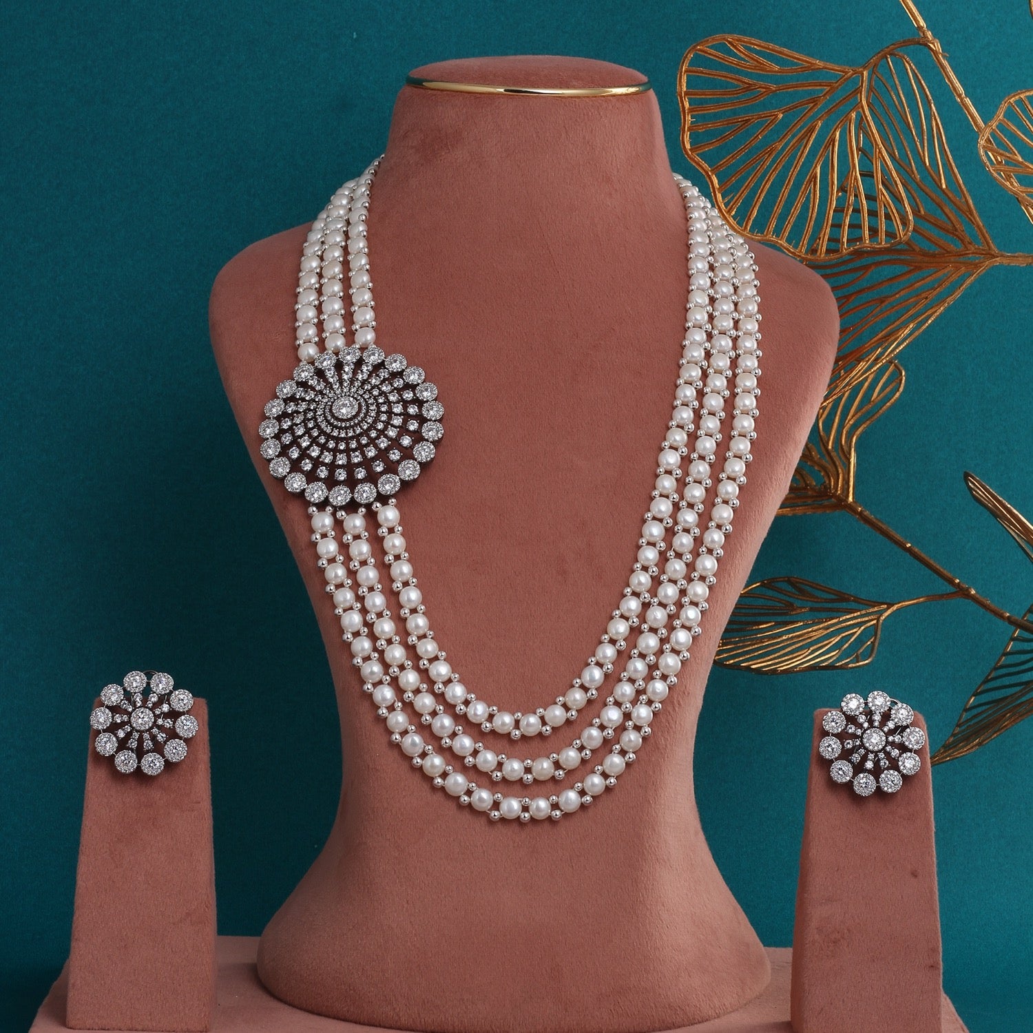 Authentic Hyderabadi Real Button Premium Quality Pearls Set For Women With Certificate(D.No ADPRLS2701)