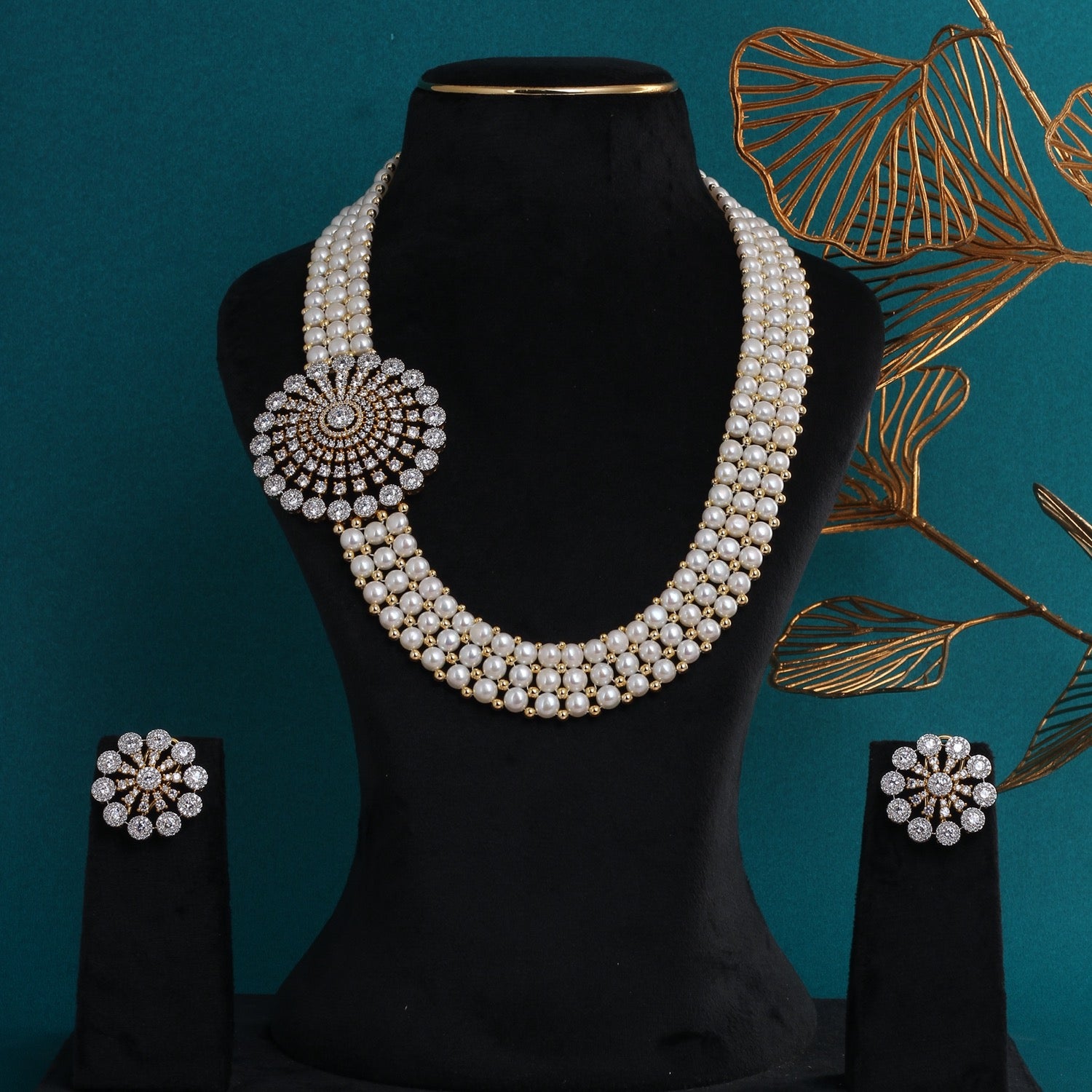 Authentic Hyderabadi Real Button Premium Quality Pearls Set For Women With Certificate(D.No ADPRLS2702)