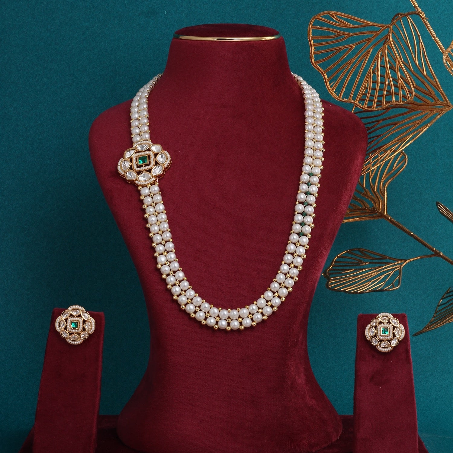 Authentic Hyderabadi Real Button Pearls Set For Women With Certificate(D.No ADPRLS2703)