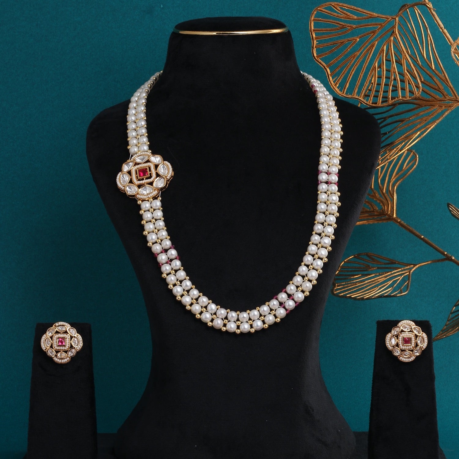 Authentic Hyderabadi Real Button Pearls Set For Women With Certificate(D.No ADPRLS2704)