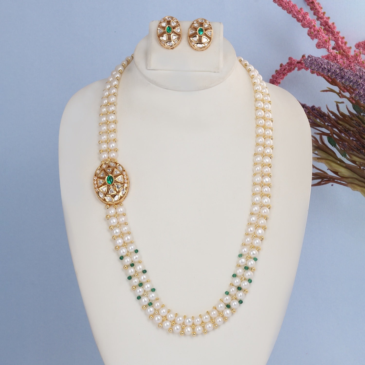 Authentic Hyderabadi Real Button Pearls Set For Women With Certificate(D.No ADPRLS2708)