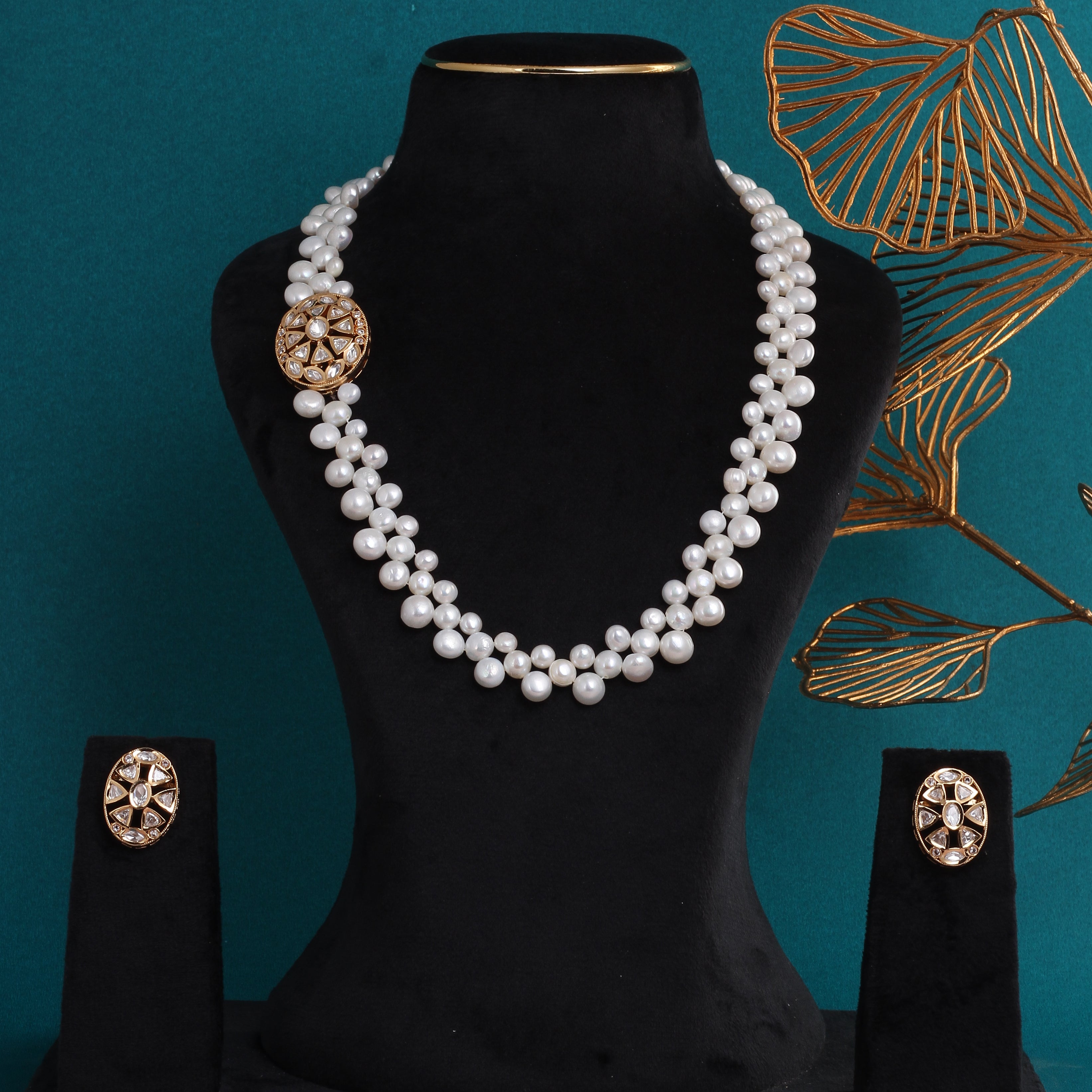 Authentic Hyderabadi Real Button Pearls Set For Women With Certificate(D.No ADPRLS2711)