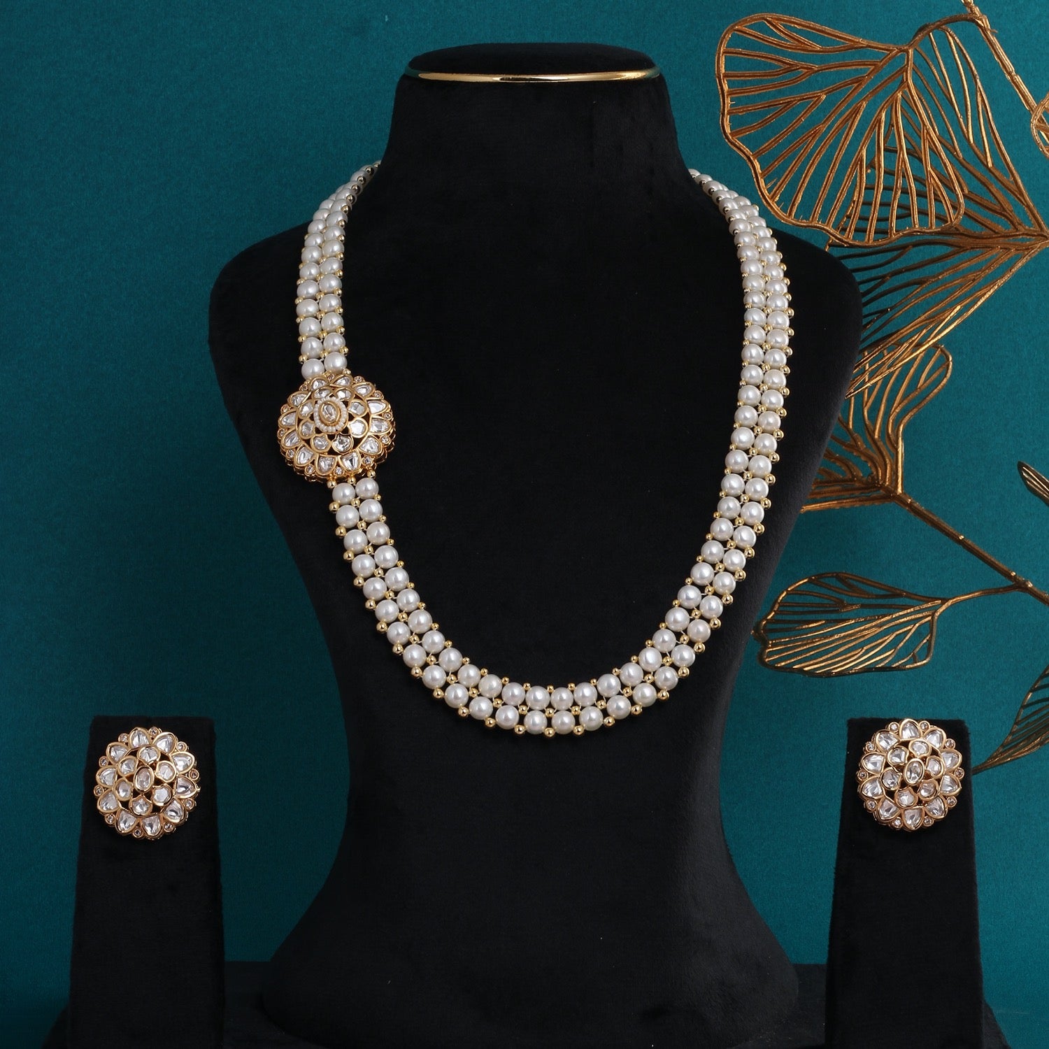 Authentic Hyderabadi Real Button Pearls Set For Women With Certificate(D.No ADPRLS2712)