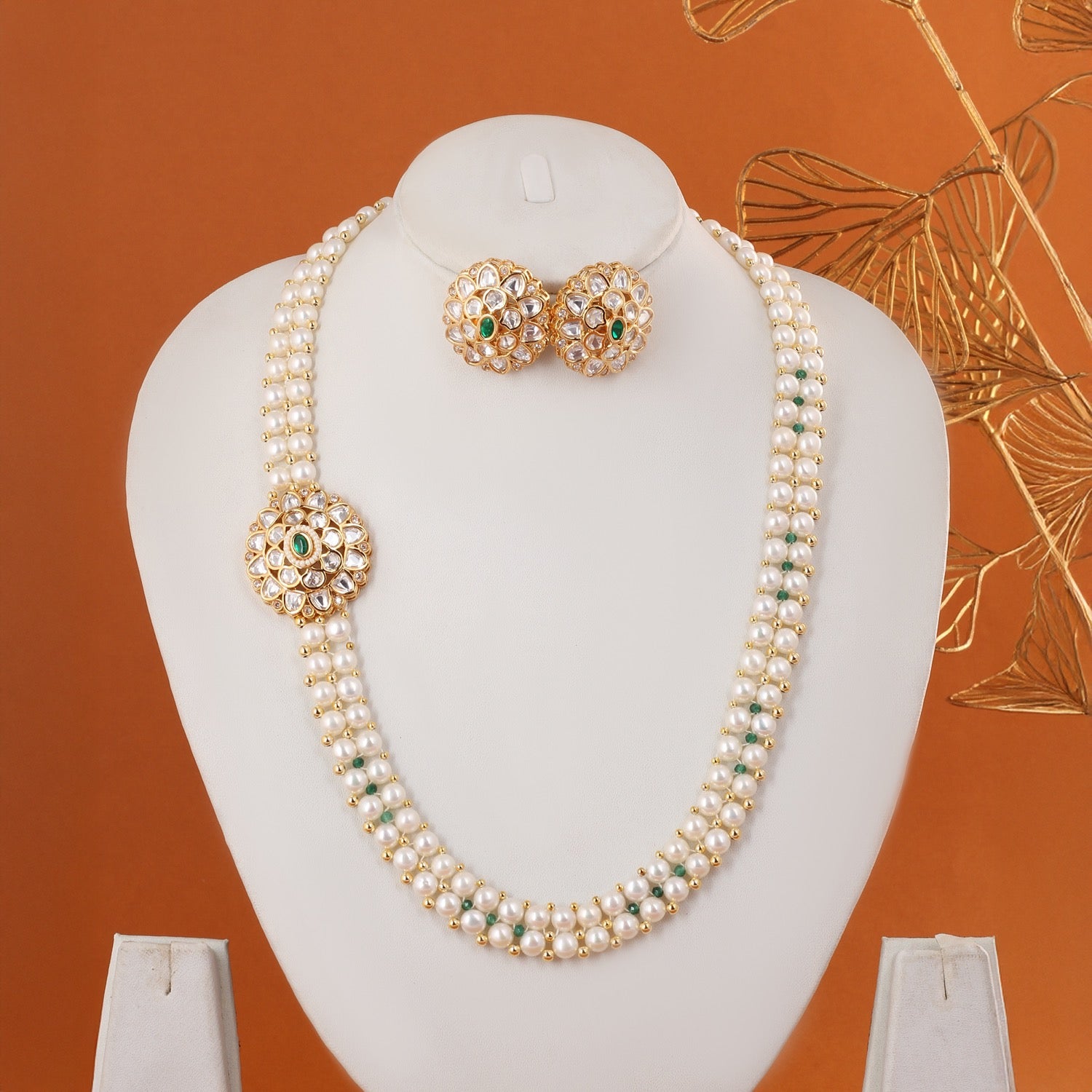 Authentic Hyderabadi Real Button Pearls Set For Women With Certificate(D.No ADPRLS2714)