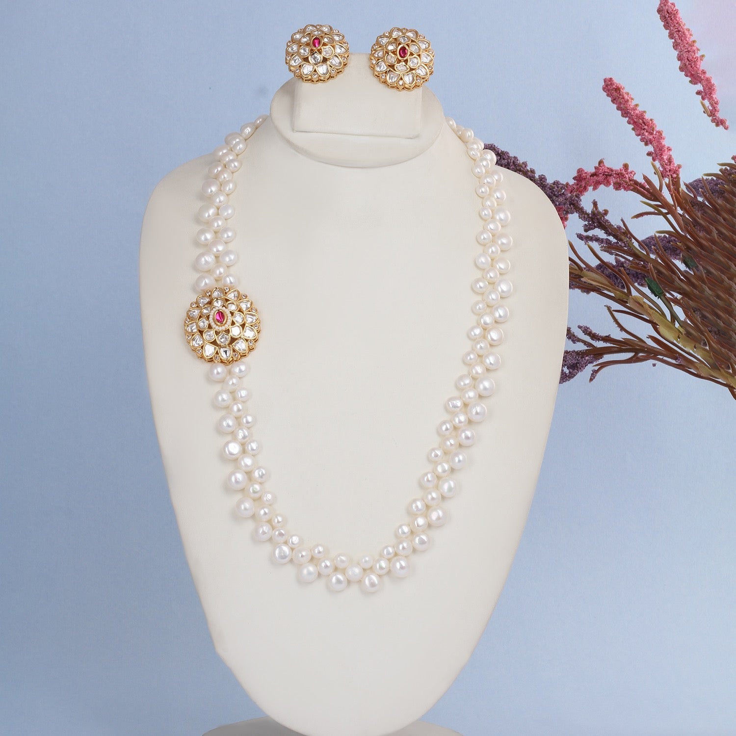 Authentic Hyderabadi Real Button Pearls Set For Women With Certificate(D.No ADPRLS2715)