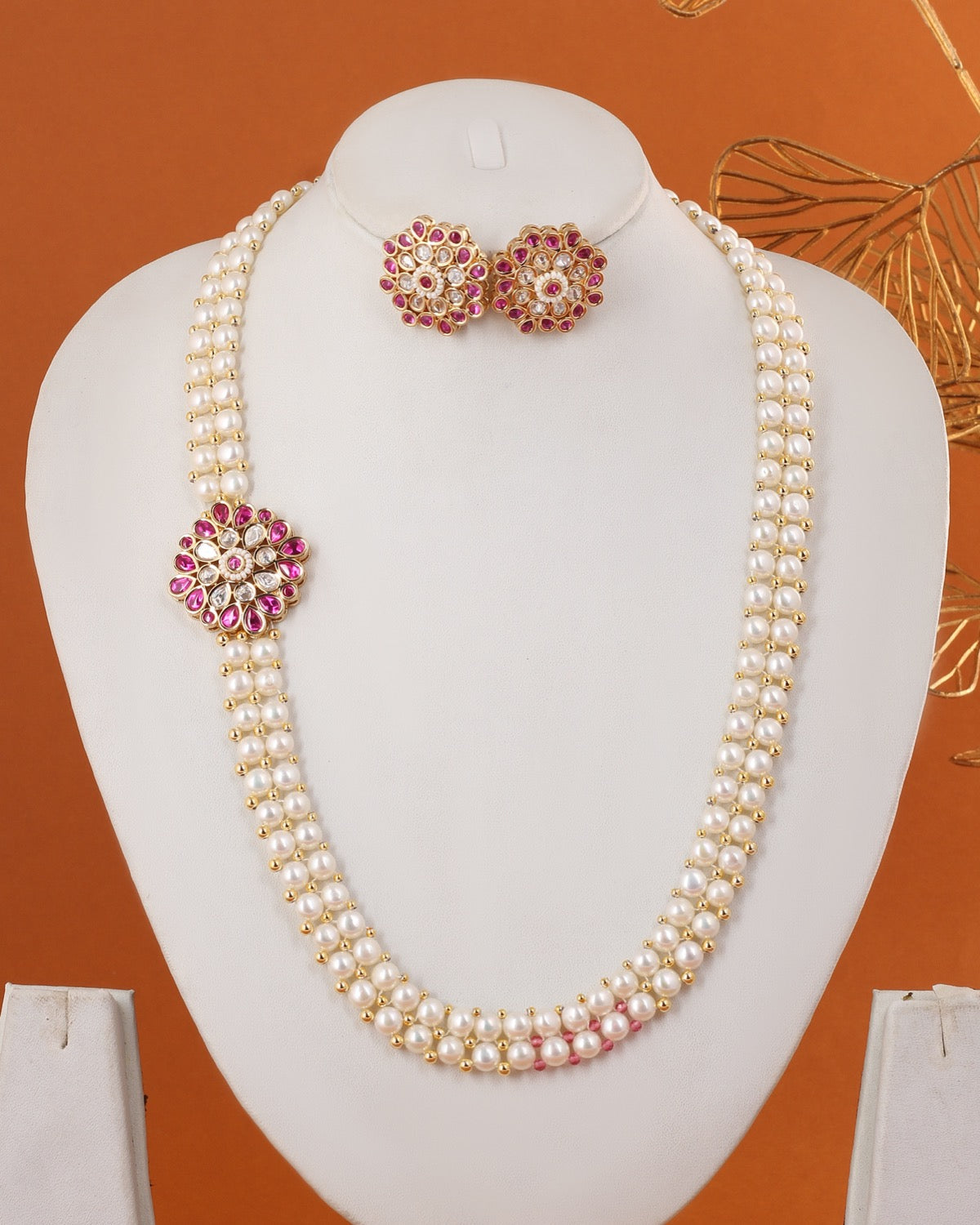 Authentic Hyderabadi Real Button Pearls Set For Women With Certificate(D.No ADPRLS2717)