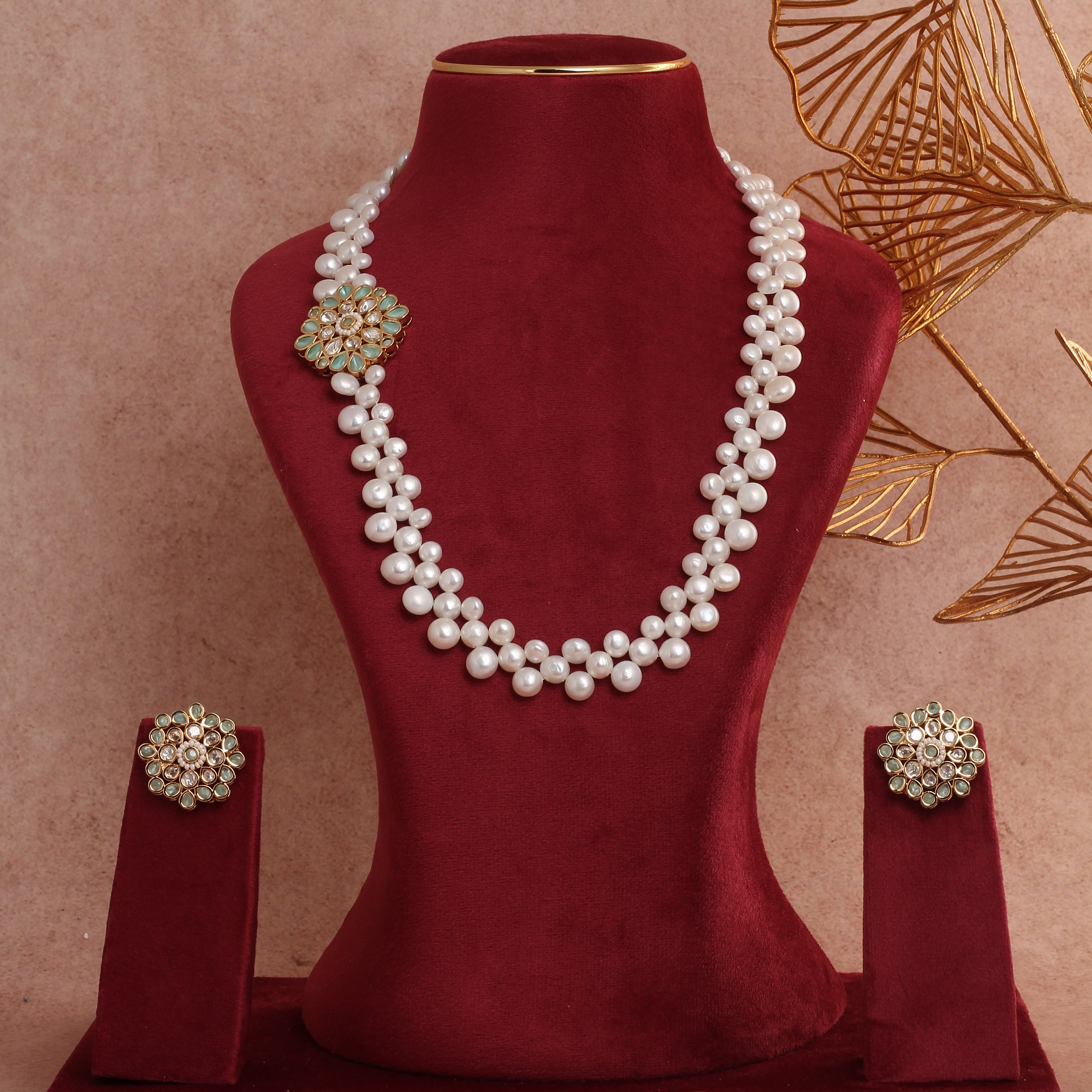 Authentic Hyderabadi Real Button Pearls Set For Women With Certificate(D.No ADPRLS2720)
