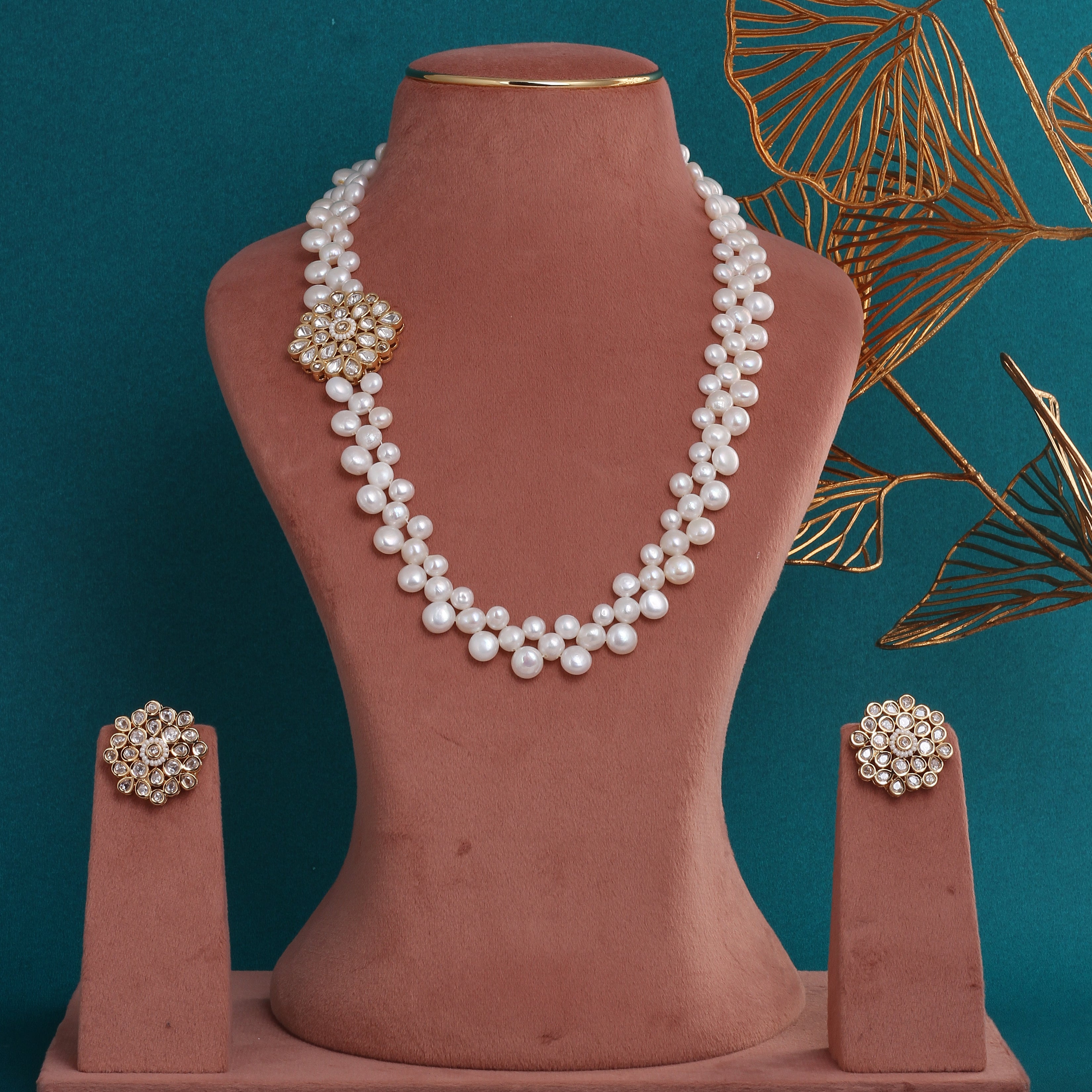 Authentic Hyderabadi Real Button Pearls Set For Women With Certificate(D.No ADPRLS2721)