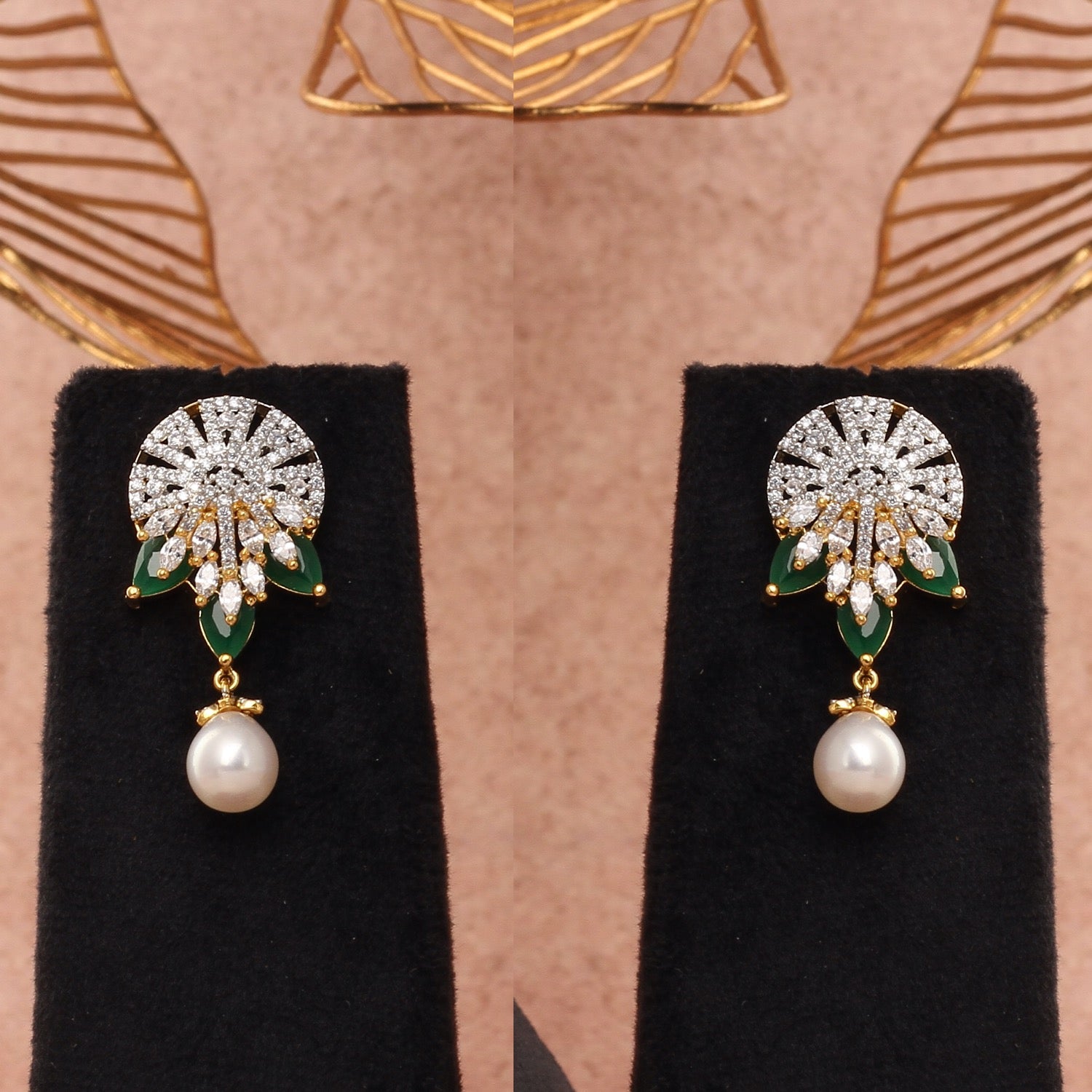 Certified Natural Freshwater Button Pearl Jewelry Set With Certificate(D.No ADPRLS2732)