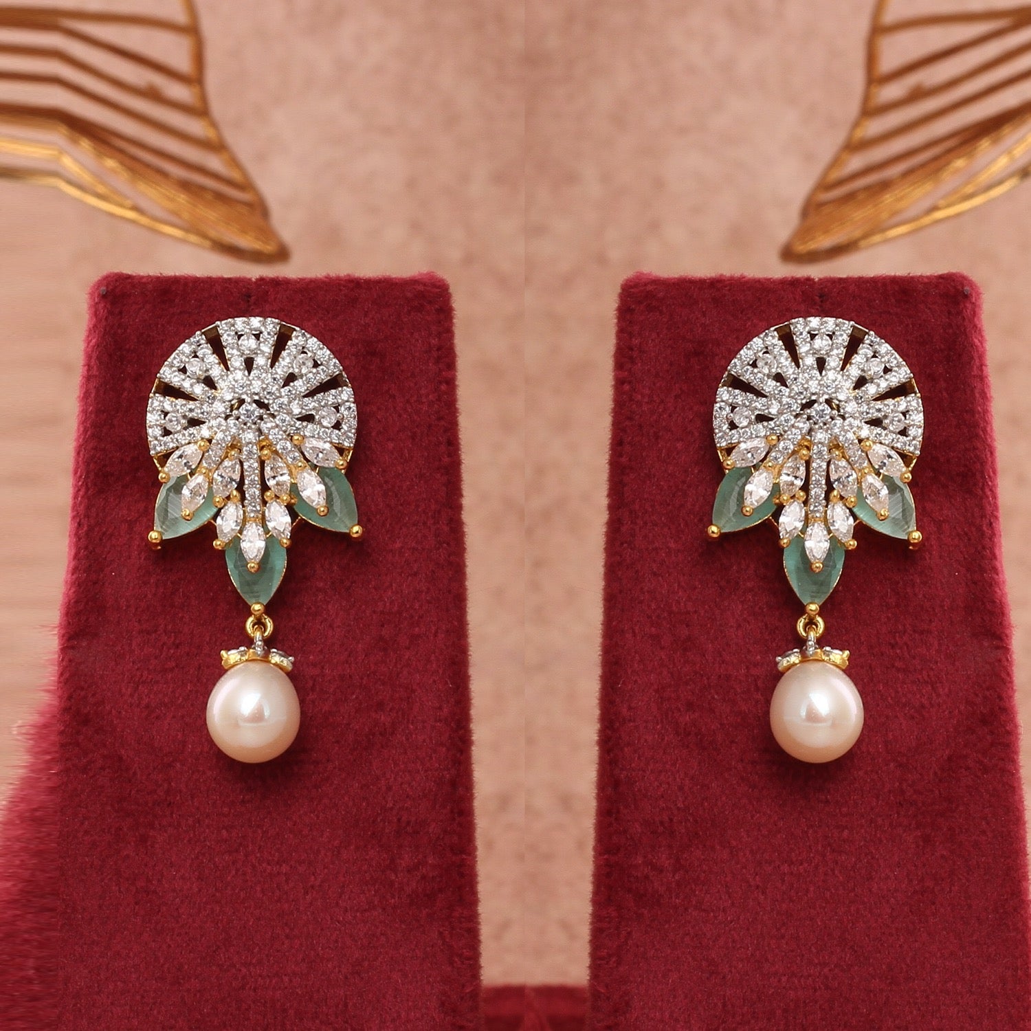 Certified Natural Freshwater Button Pearl Jewelry Set With Certificate(D.No ADPRLS2734)